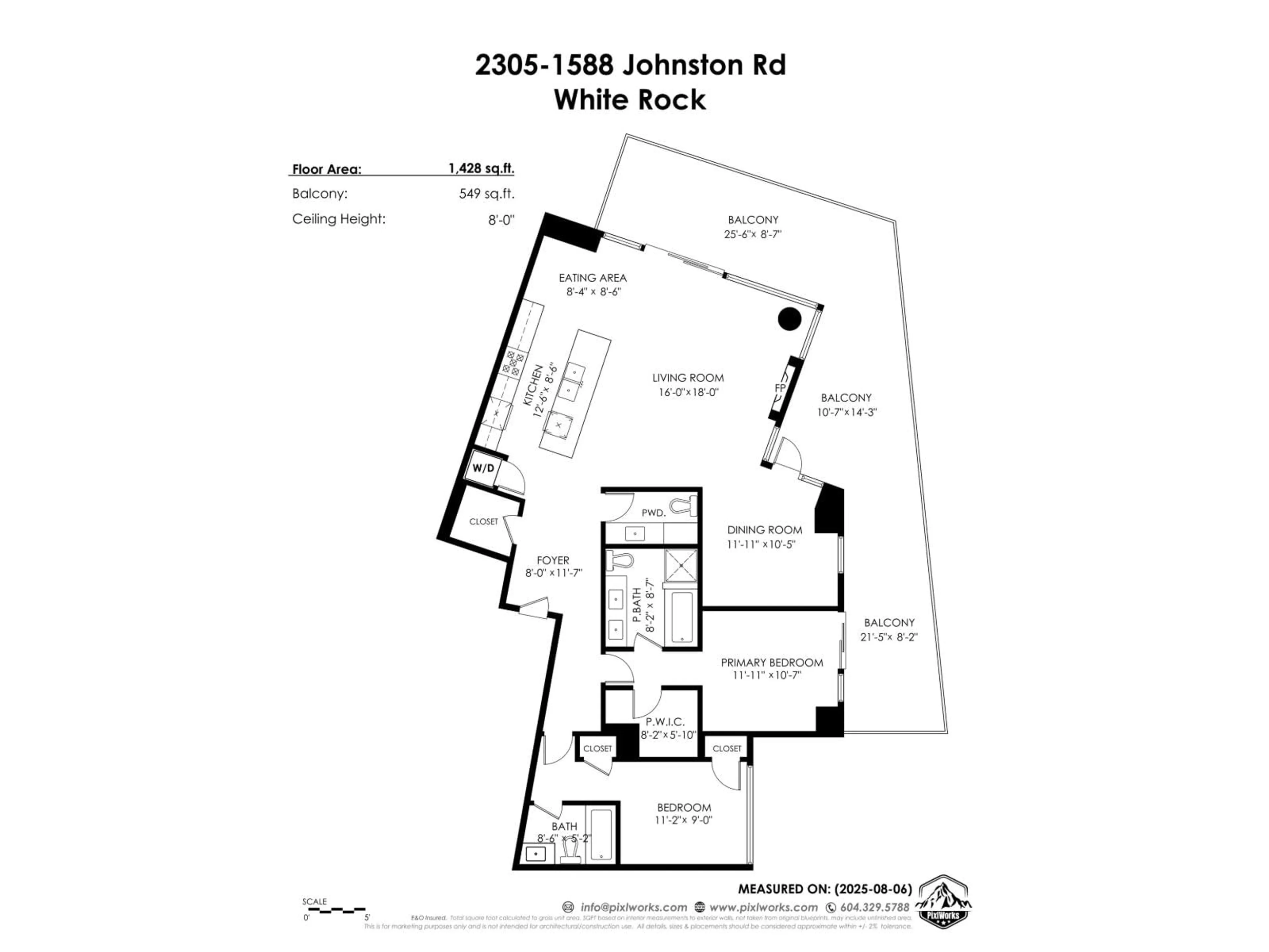 Floor plan for 2305 - 1588 JOHNSTON, White Rock British Columbia V4B0C5