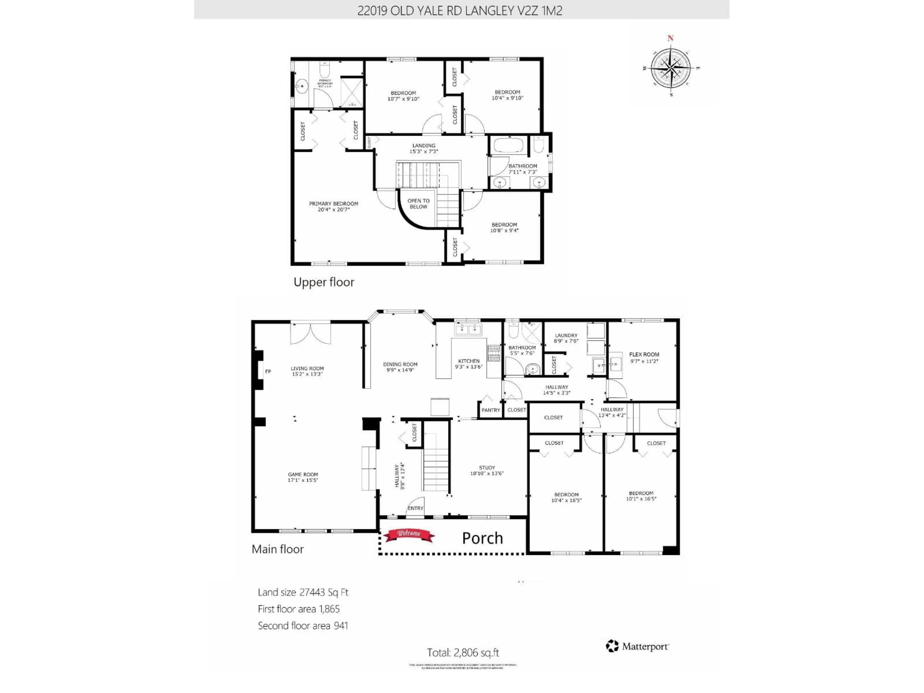 Floor plan for 22019 OLD YALE, Langley British Columbia V2Z1M2