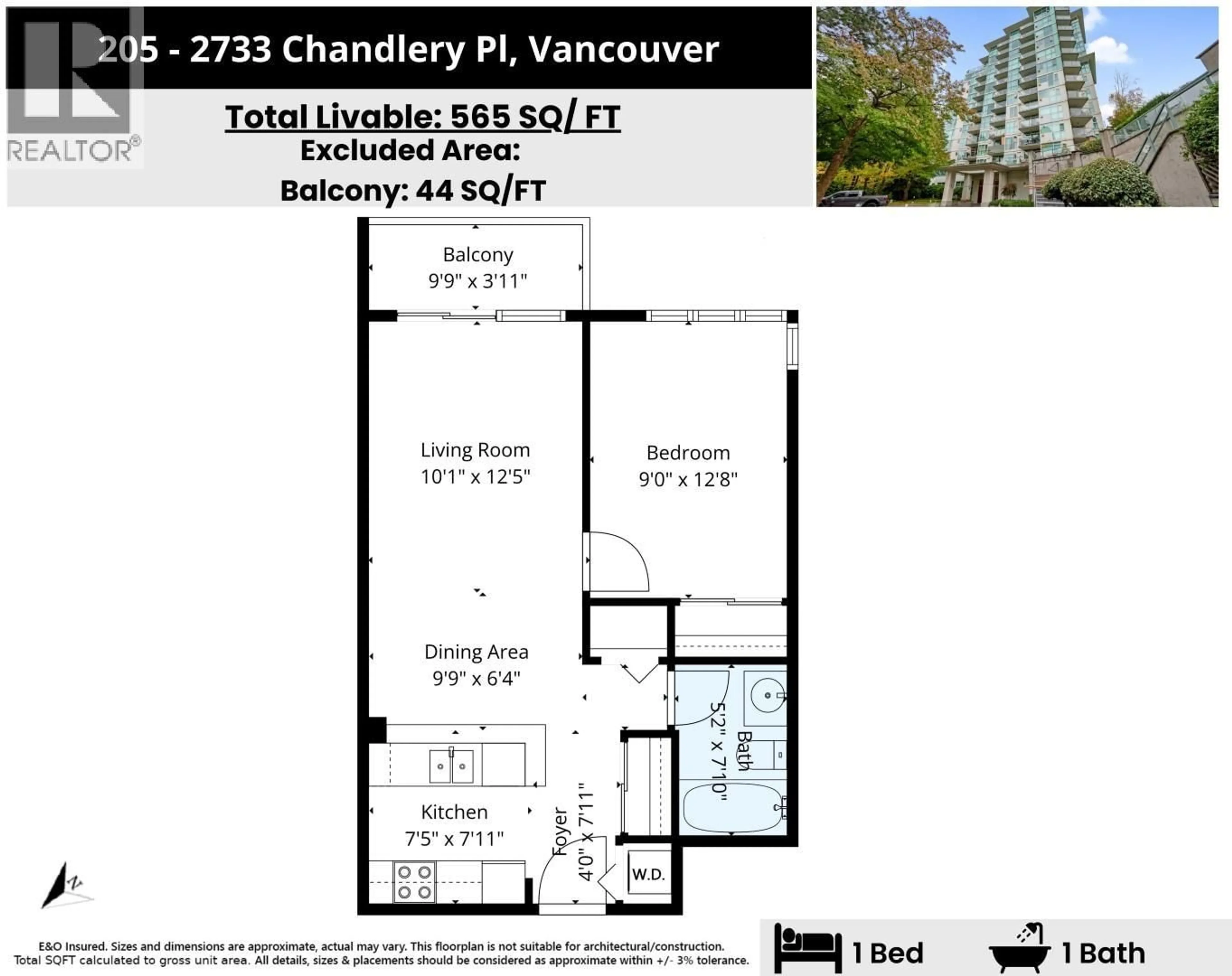 Floor plan for 205 - 2733 CHANDLERY PLACE, Vancouver British Columbia V5S4V3