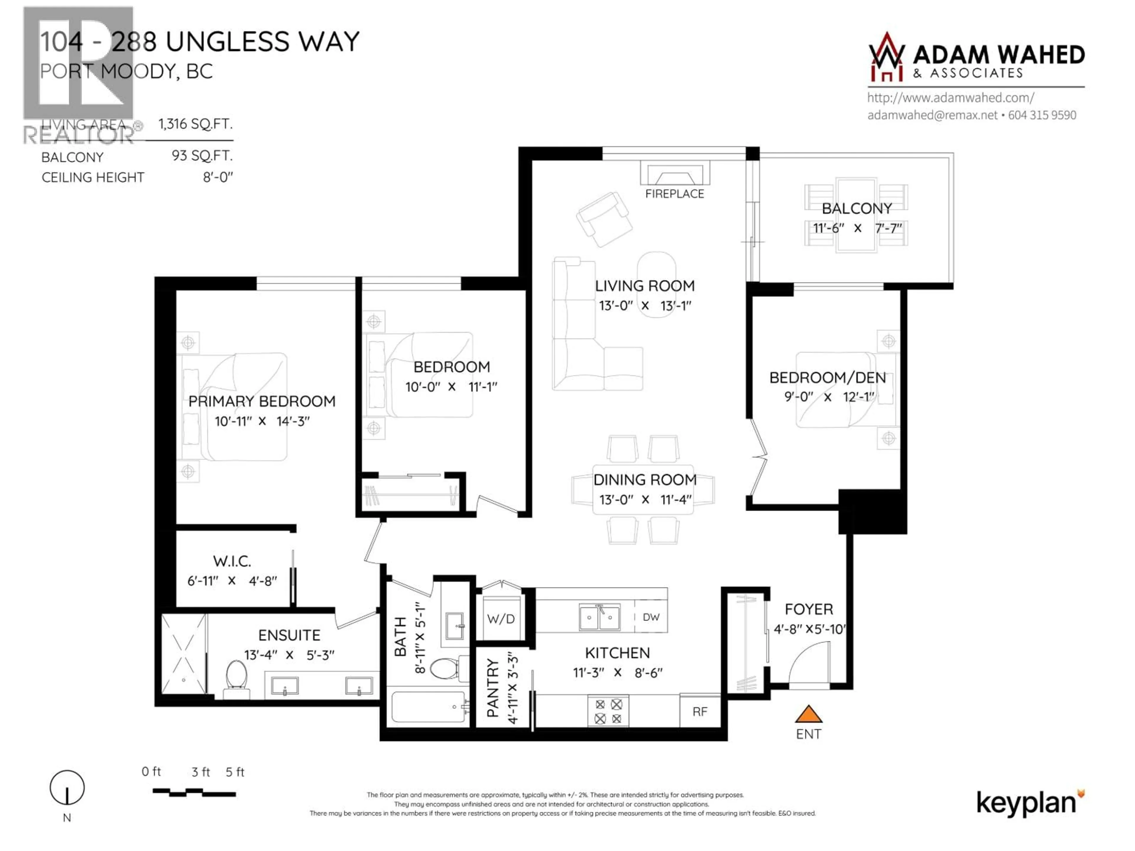 Floor plan for 104 - 288 UNGLESS WAY, Port Moody British Columbia V3H0C9