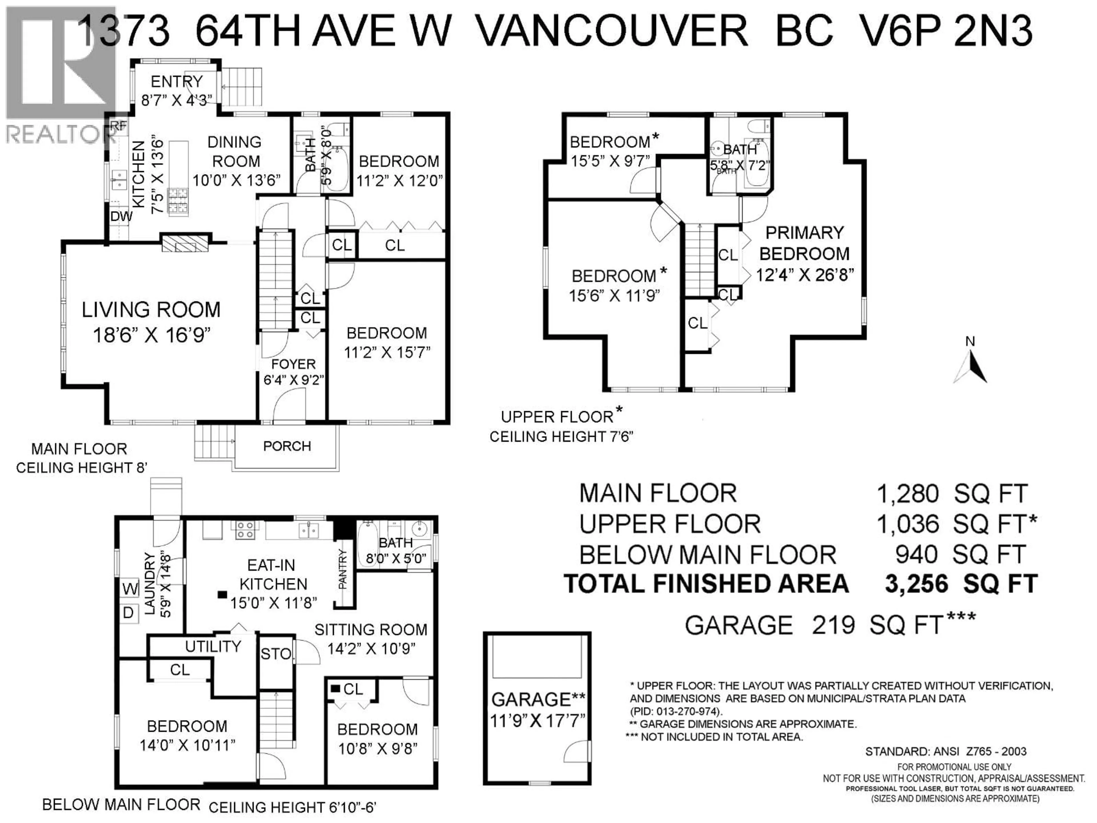 Floor plan for 1373 64TH AVENUE, Vancouver British Columbia V6P2N3