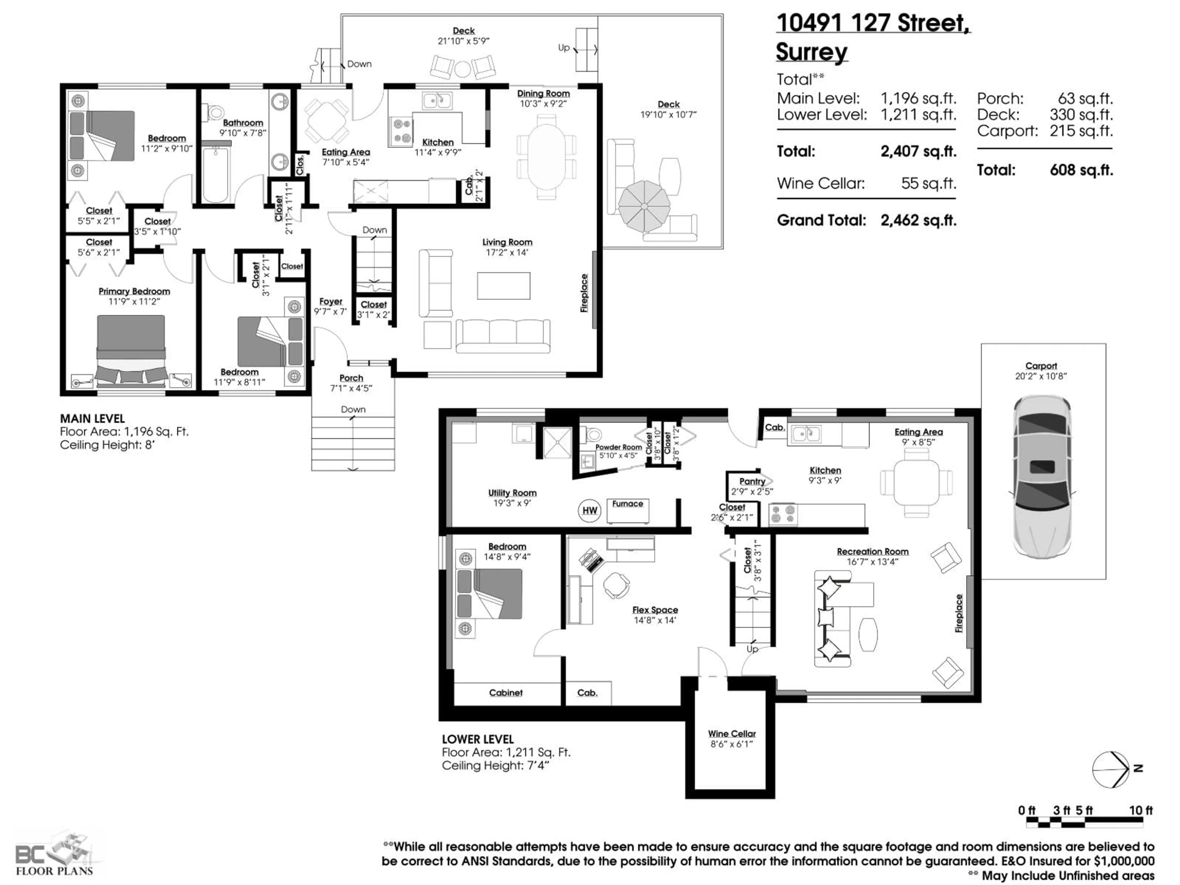 Floor plan for 10491 127, Surrey British Columbia V3V5K3