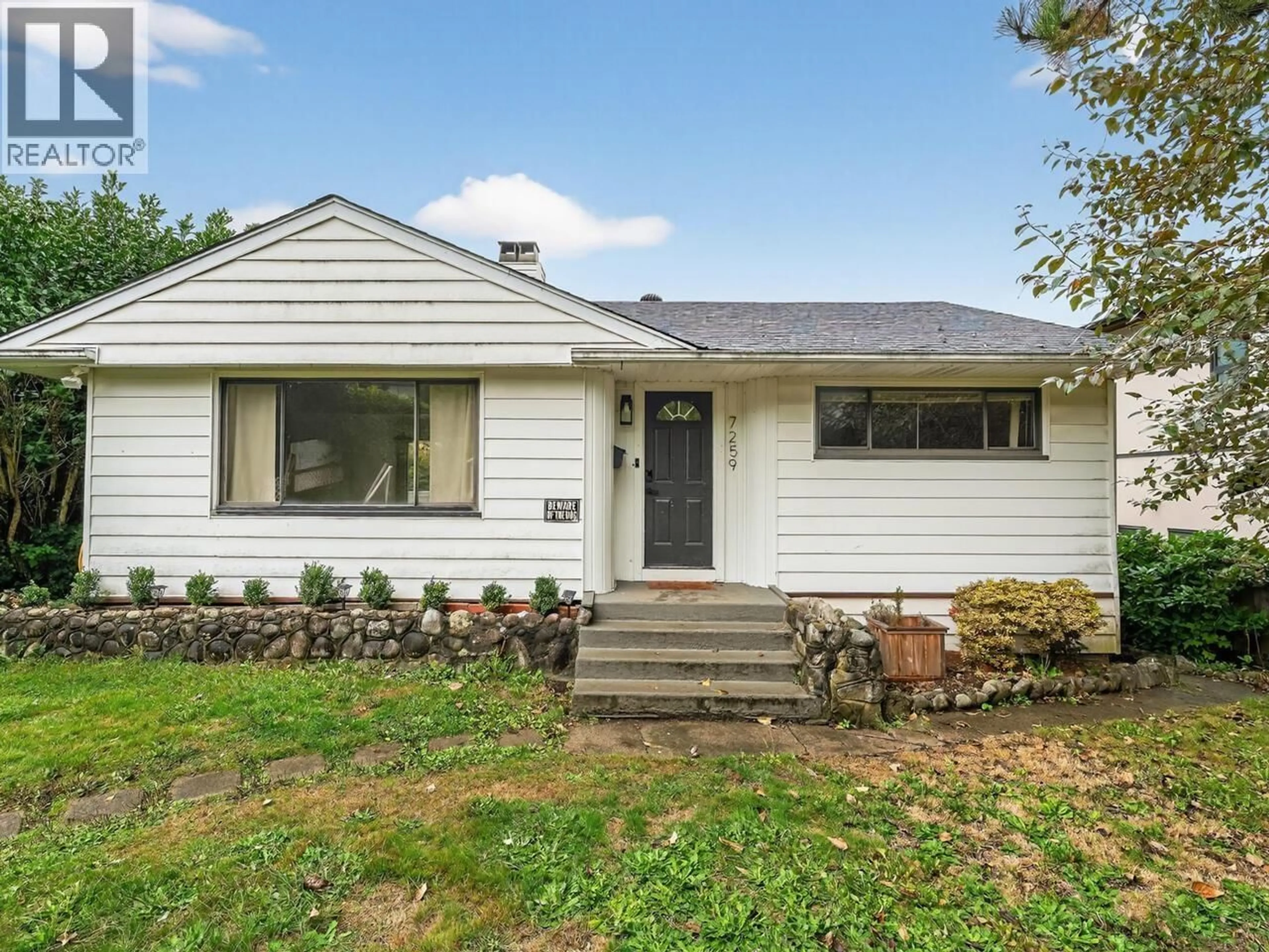 Home with vinyl exterior material, street for 7259 BARNET ROAD, Burnaby British Columbia V5A1E3