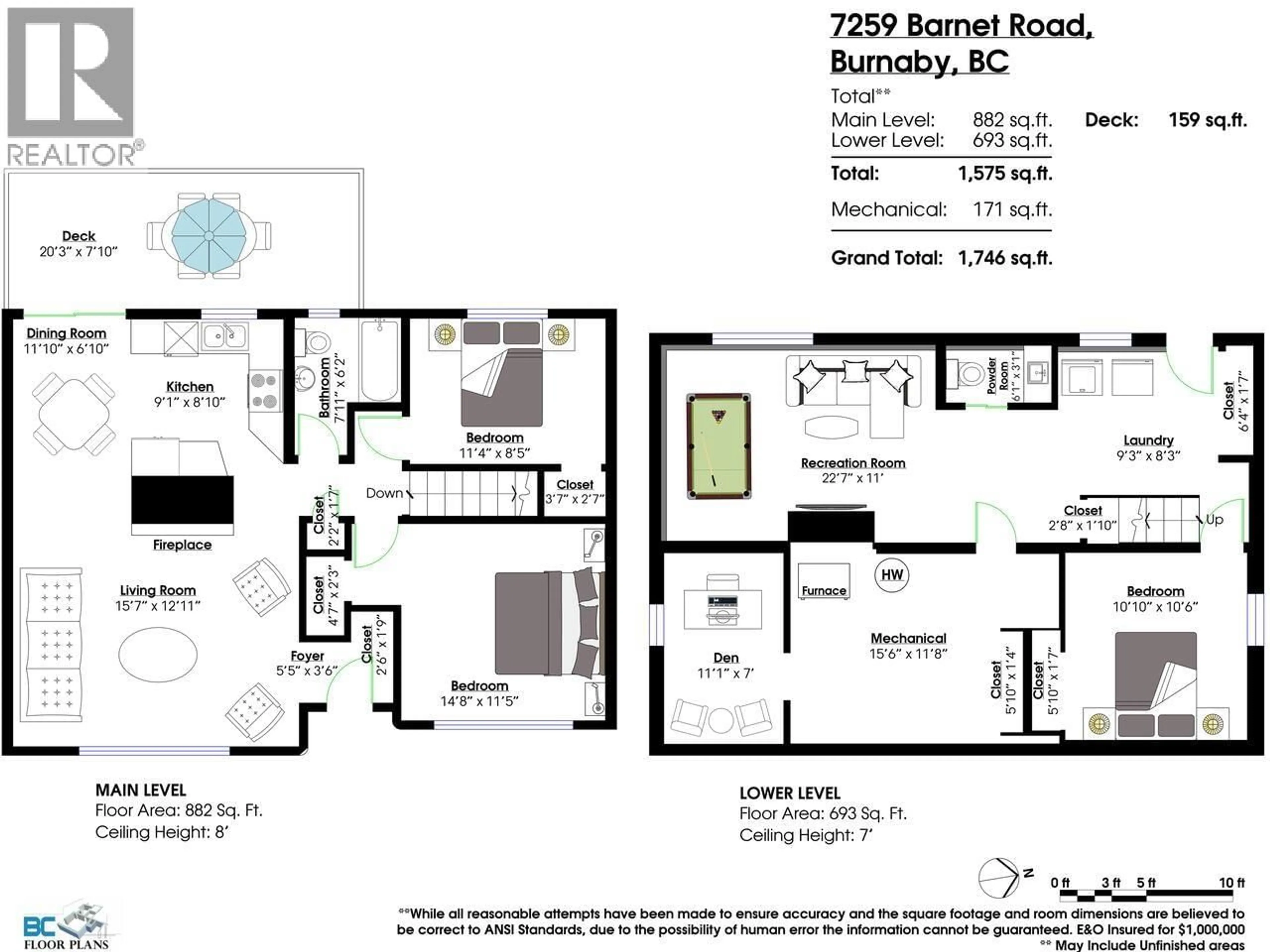 Floor plan for 7259 BARNET ROAD, Burnaby British Columbia V5A1E3