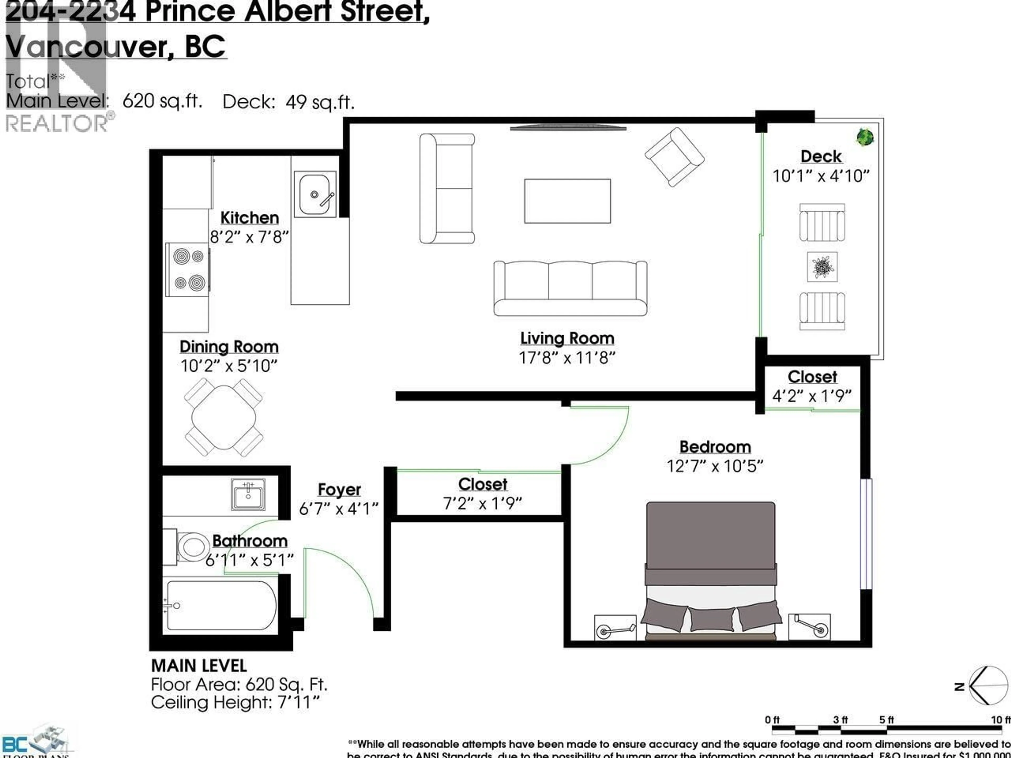Floor plan for 204 - 2234 PRINCE ALBERT STREET, Vancouver British Columbia V5T4K9