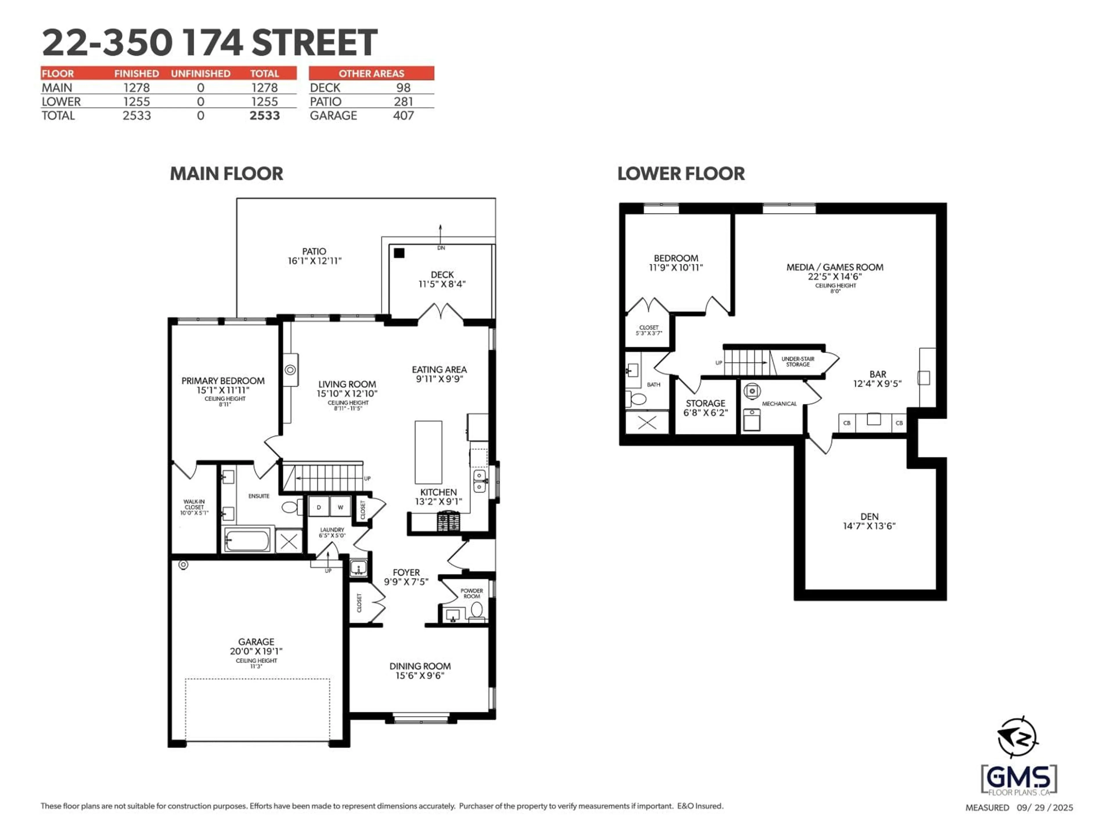 Floor plan for 22 - 350 174, Surrey British Columbia V3Z2N8