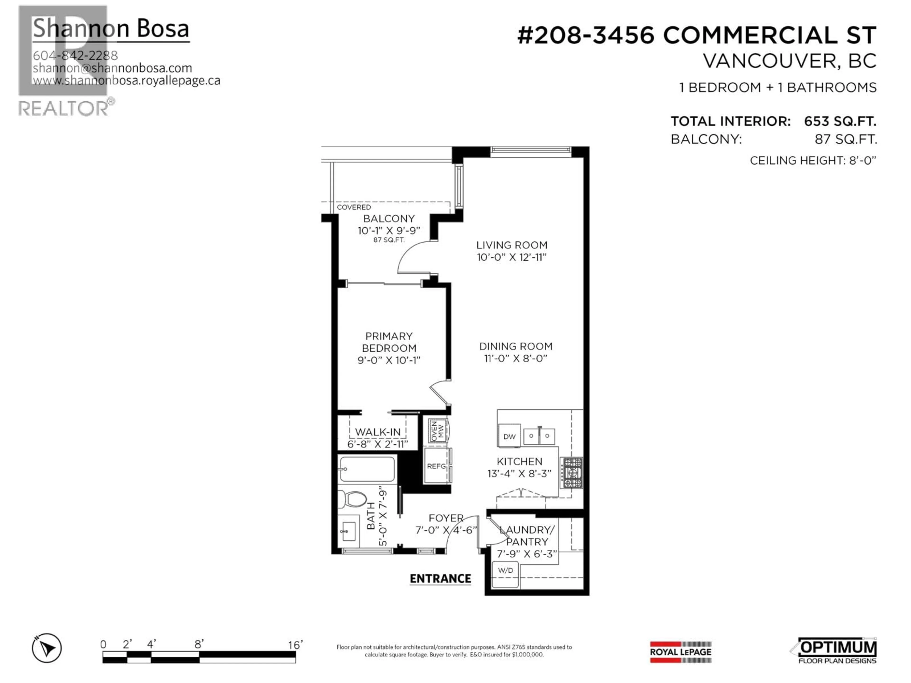 Floor plan for 208 - 3456 COMMERCIAL STREET, Vancouver British Columbia V5N4E9