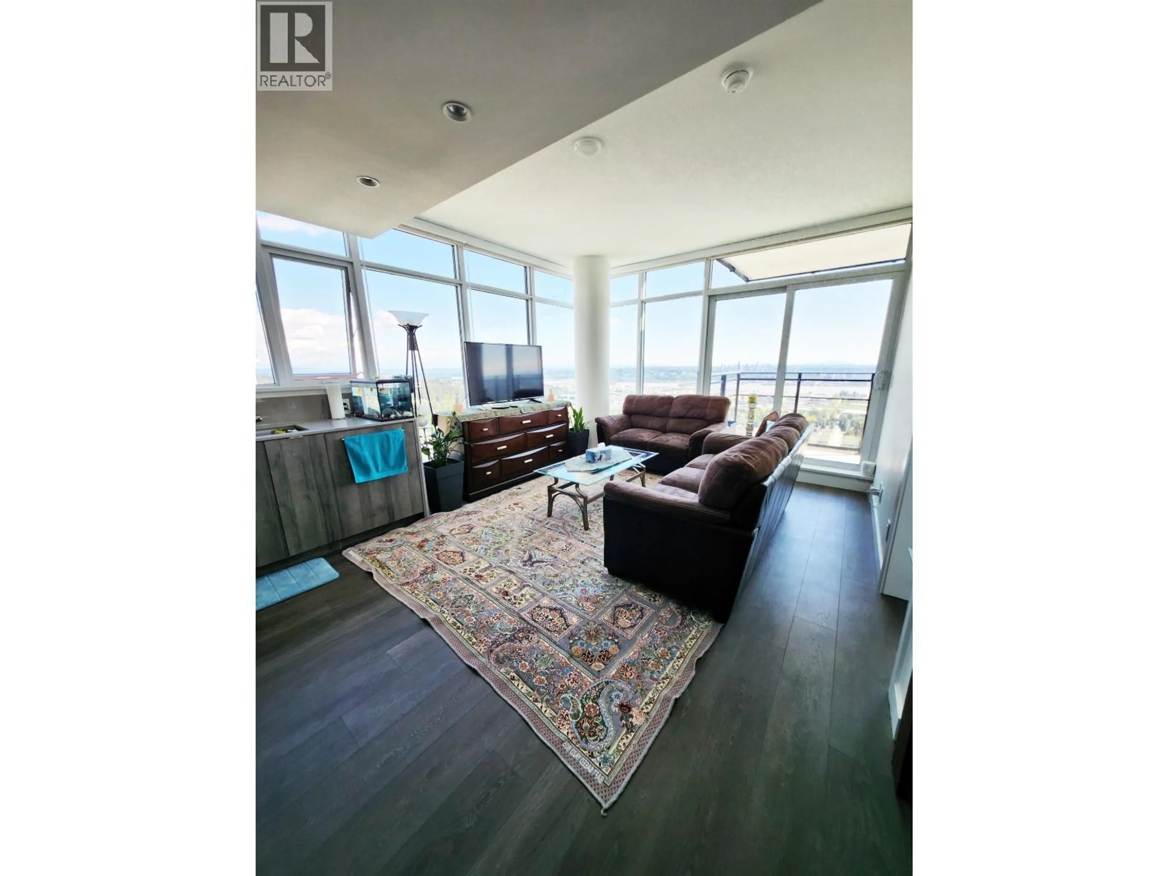 Living room with furniture, wood/laminate floor for 2102 - 505 NELSON STREET, Coquitlam British Columbia V3J0R5