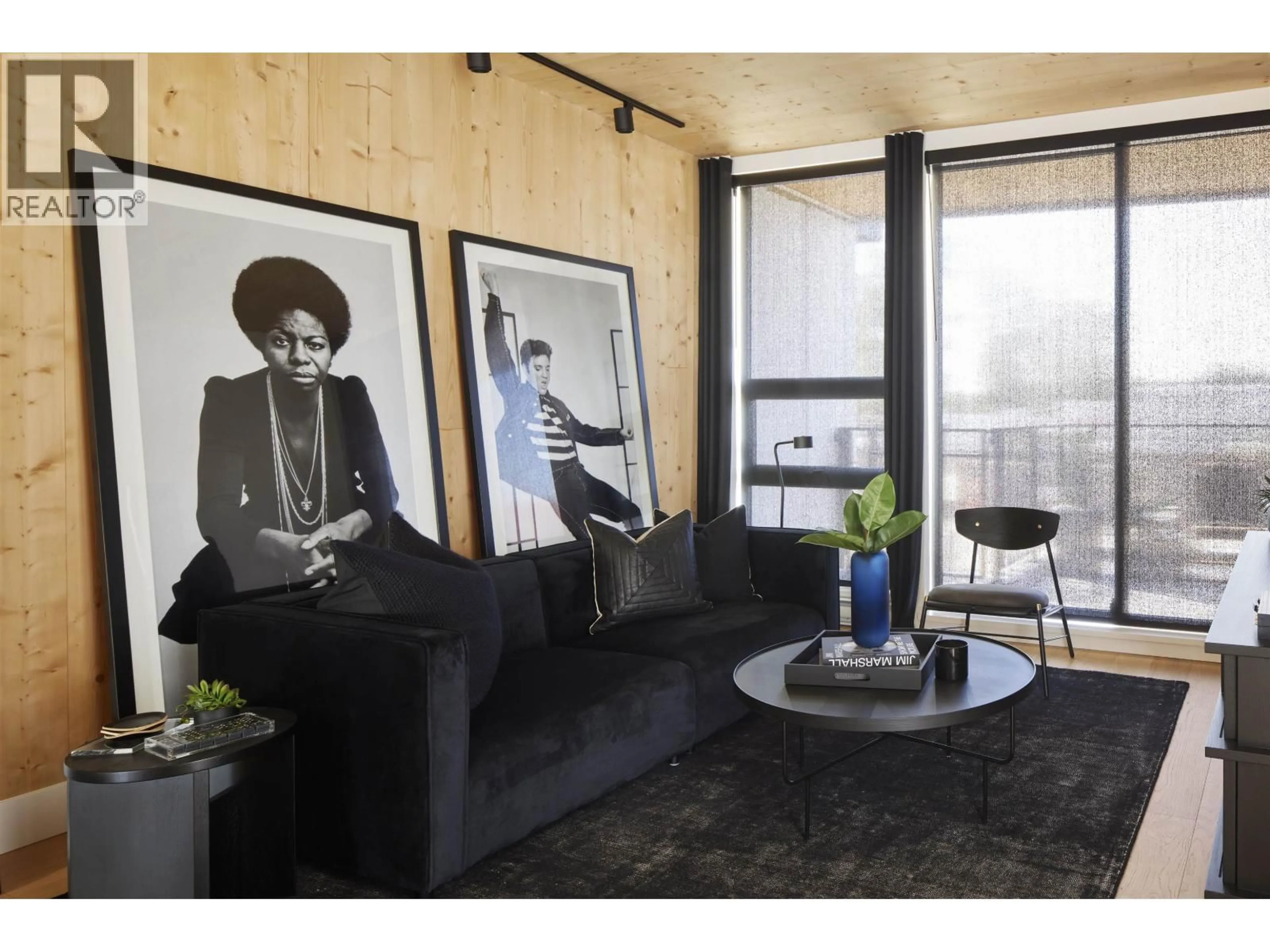 Living room with furniture, wood/laminate floor for 208 - 310 SALTER STREET, New Westminster British Columbia V3M0N7