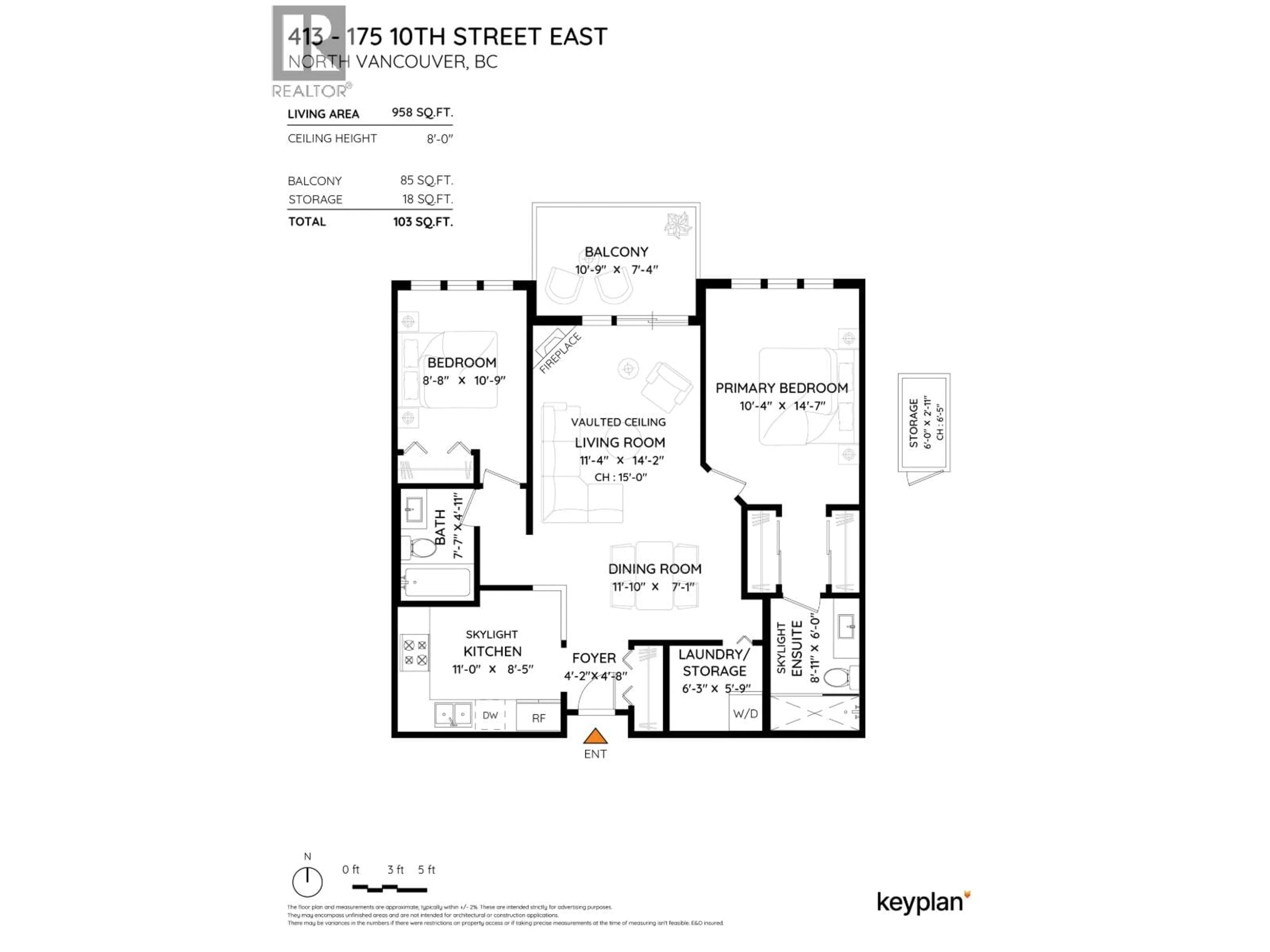 Floor plan for PH 413 - 175 10TH STREET, North Vancouver British Columbia V7L4W1