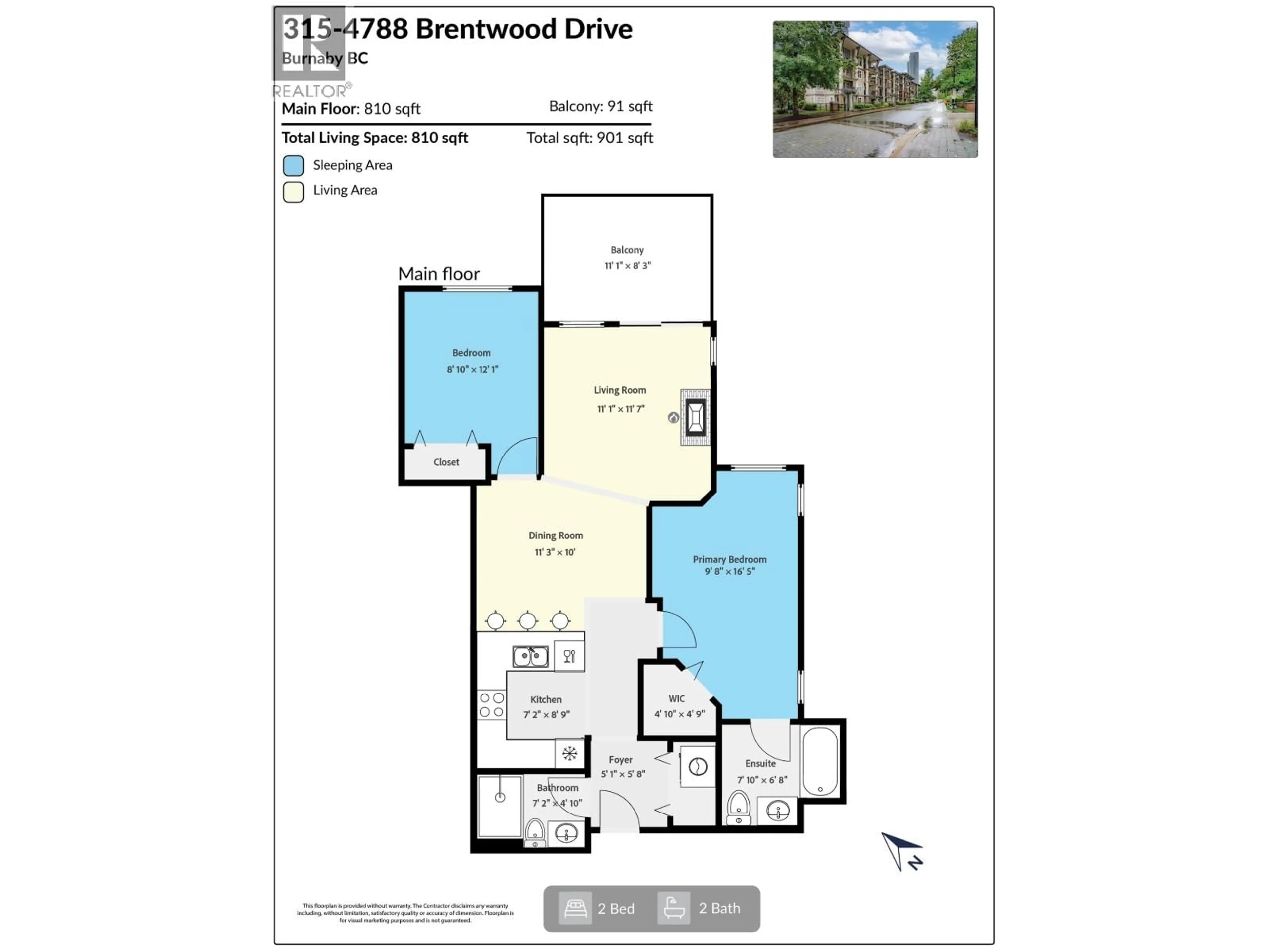 Floor plan for 315 - 4788 BRENTWOOD DRIVE, Burnaby British Columbia V5C0C5