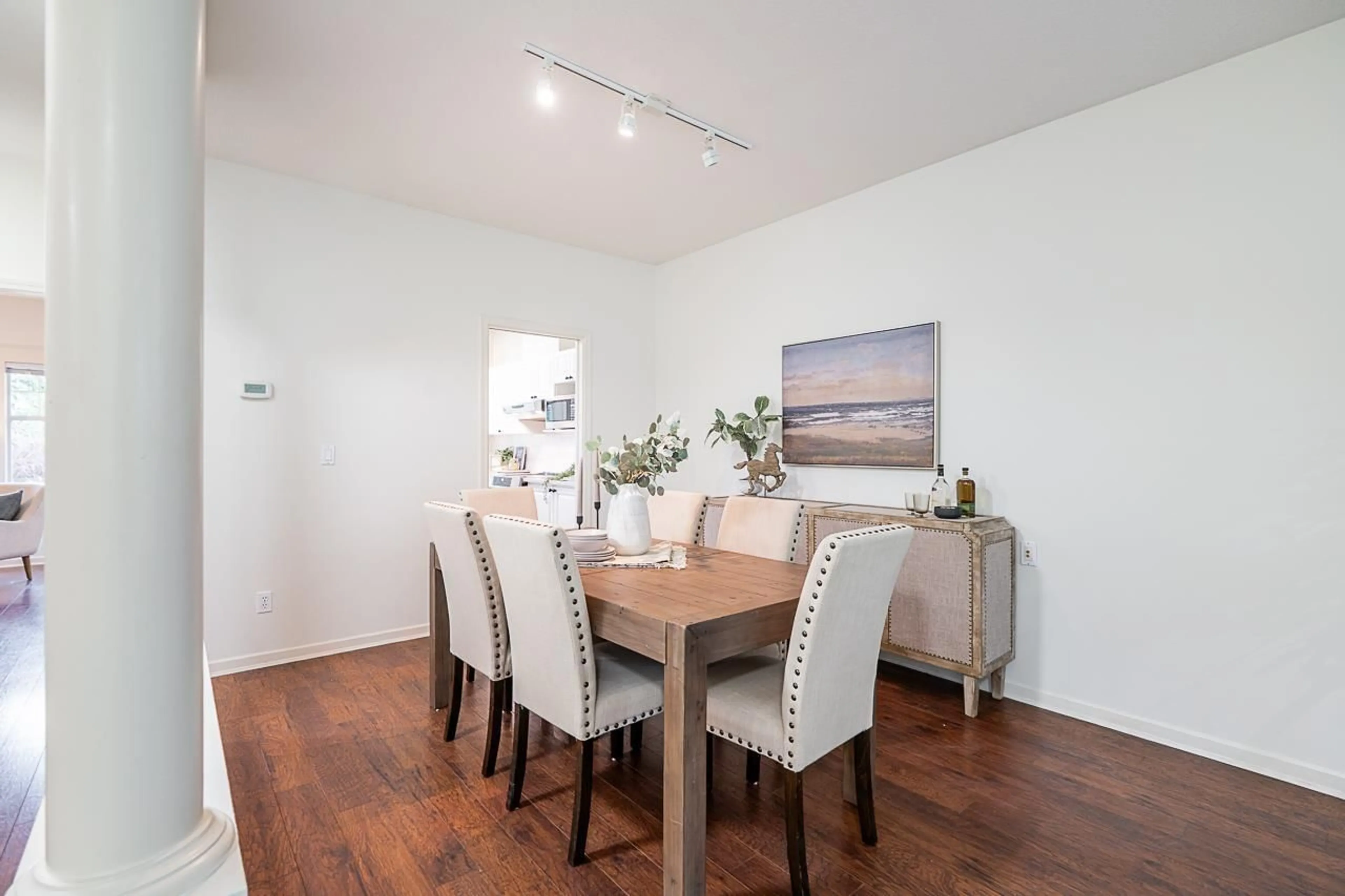 Dining room, wood/laminate floor for 16 - 15677 24, Surrey British Columbia V4A2J6
