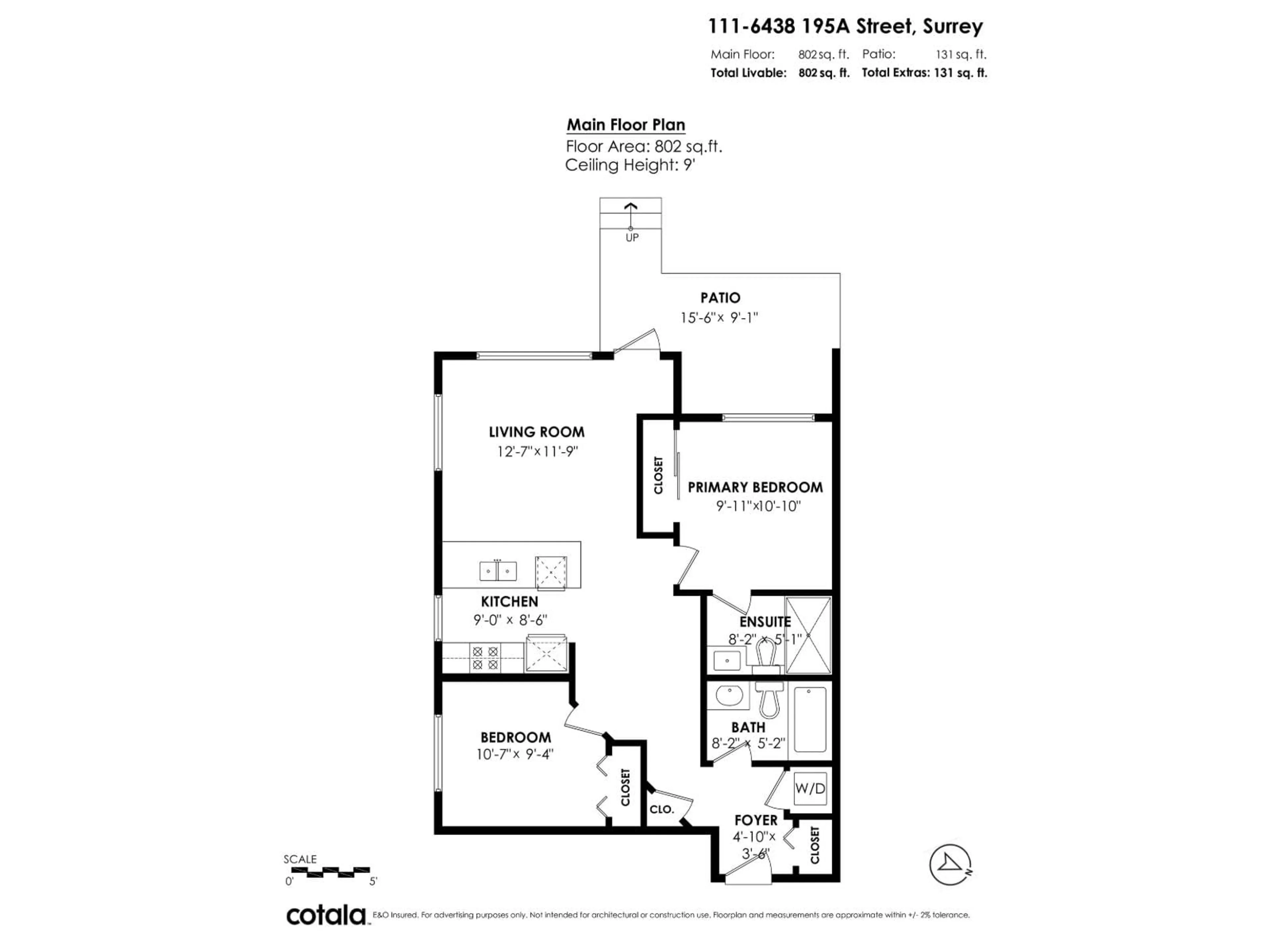 Floor plan for 111 - 6438 195A, Surrey British Columbia V4N6R5