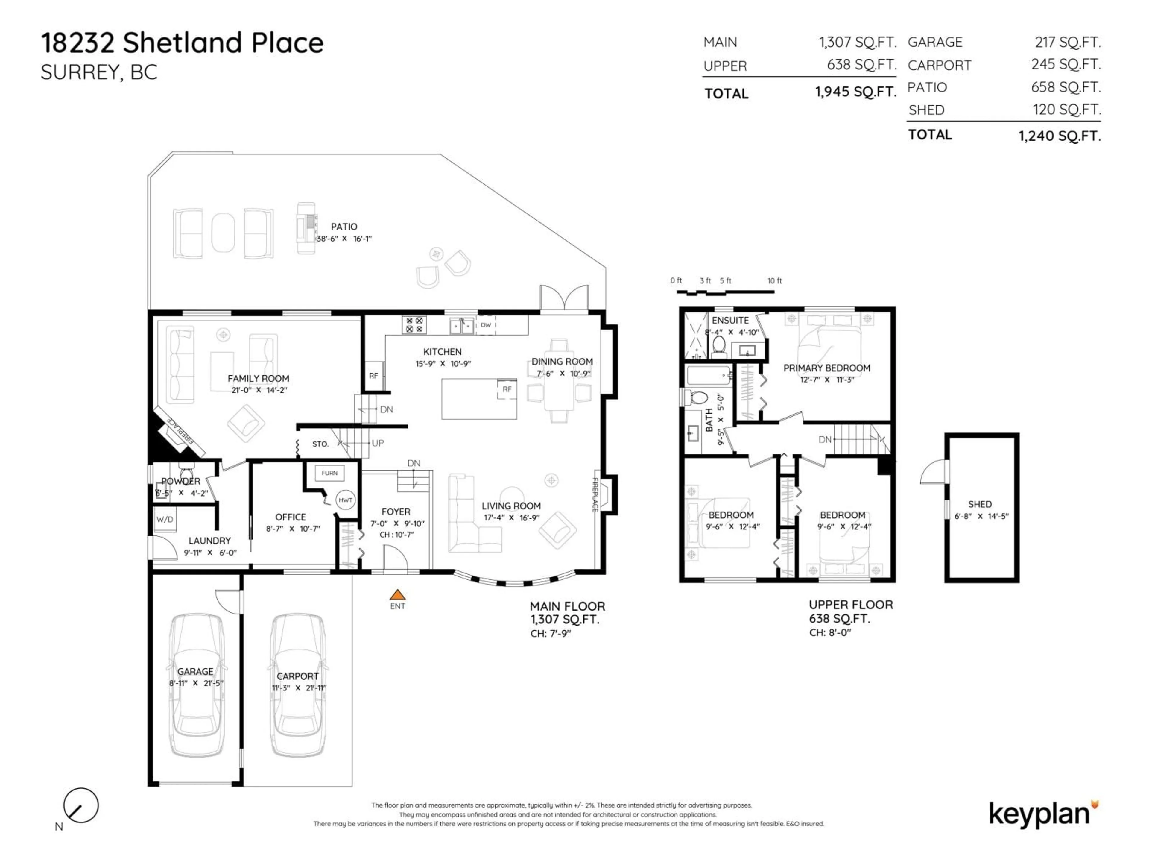 Floor plan for 18232 SHETLAND, Surrey British Columbia V3S5C5