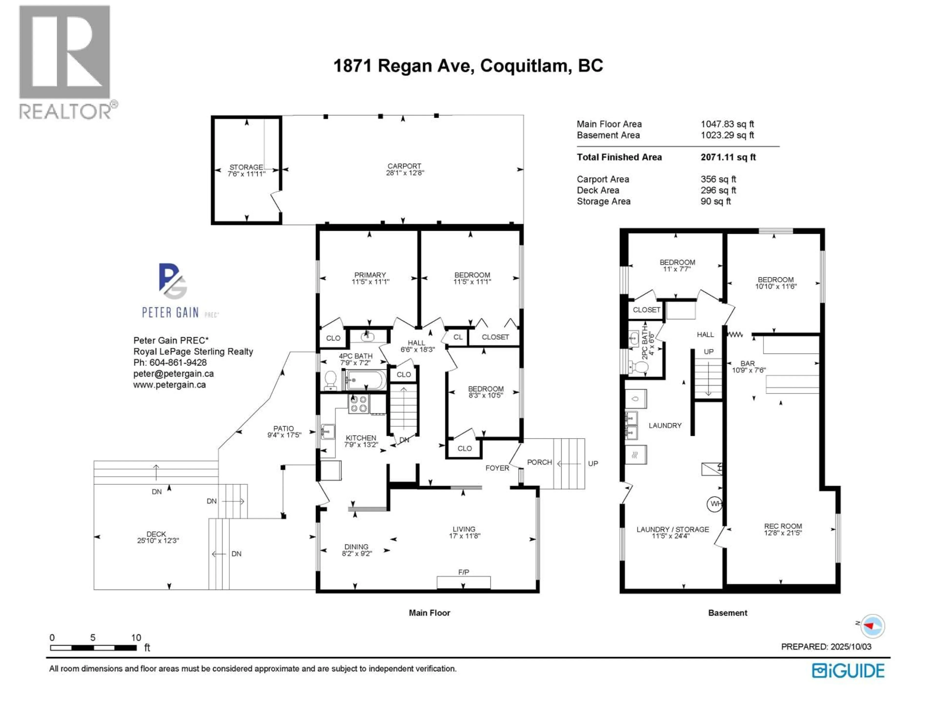 Floor plan for 1871 REGAN AVENUE, Coquitlam British Columbia V3J3C1