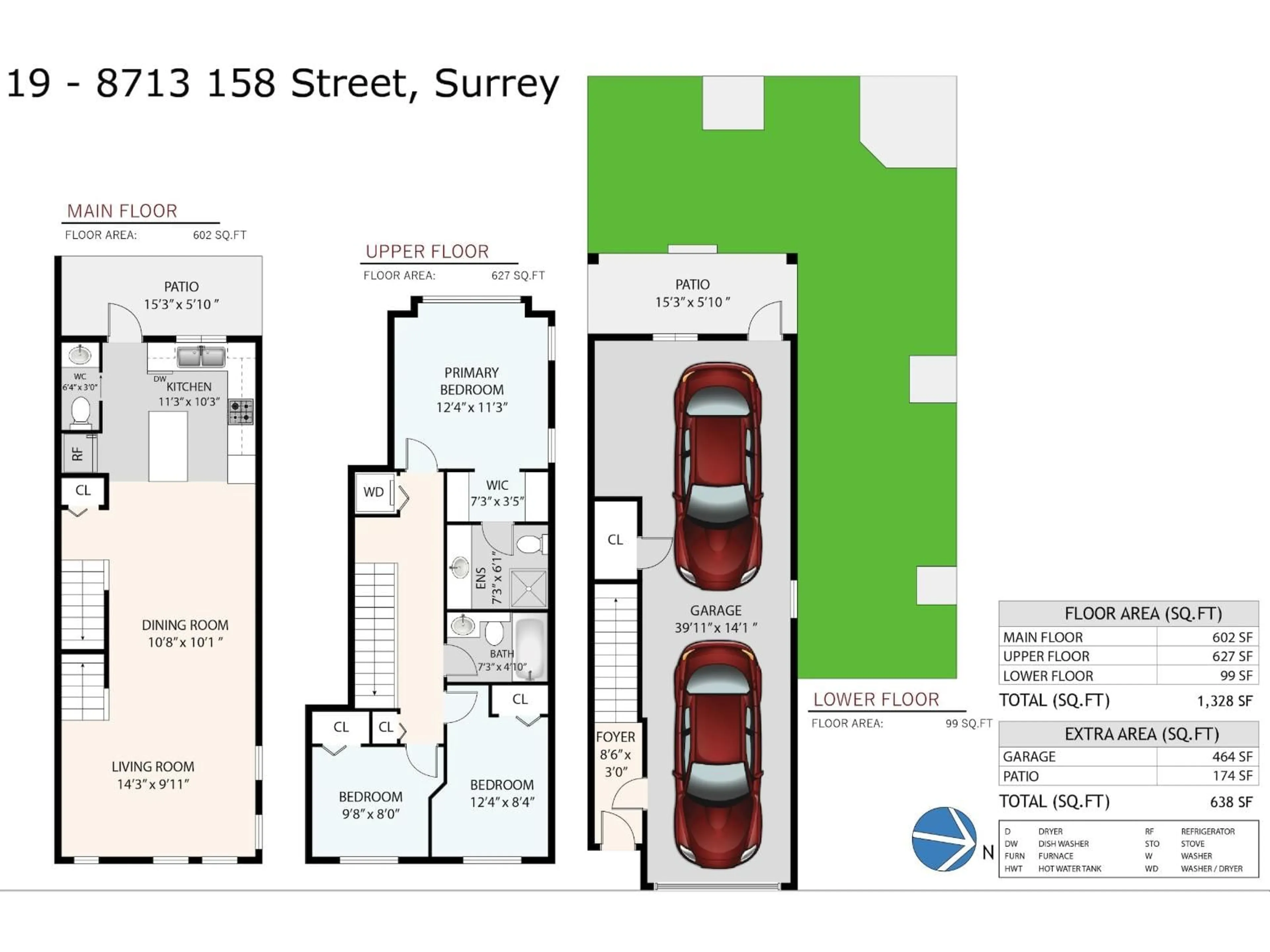 Floor plan for 19 - 8713 158, Surrey British Columbia V4N1G9
