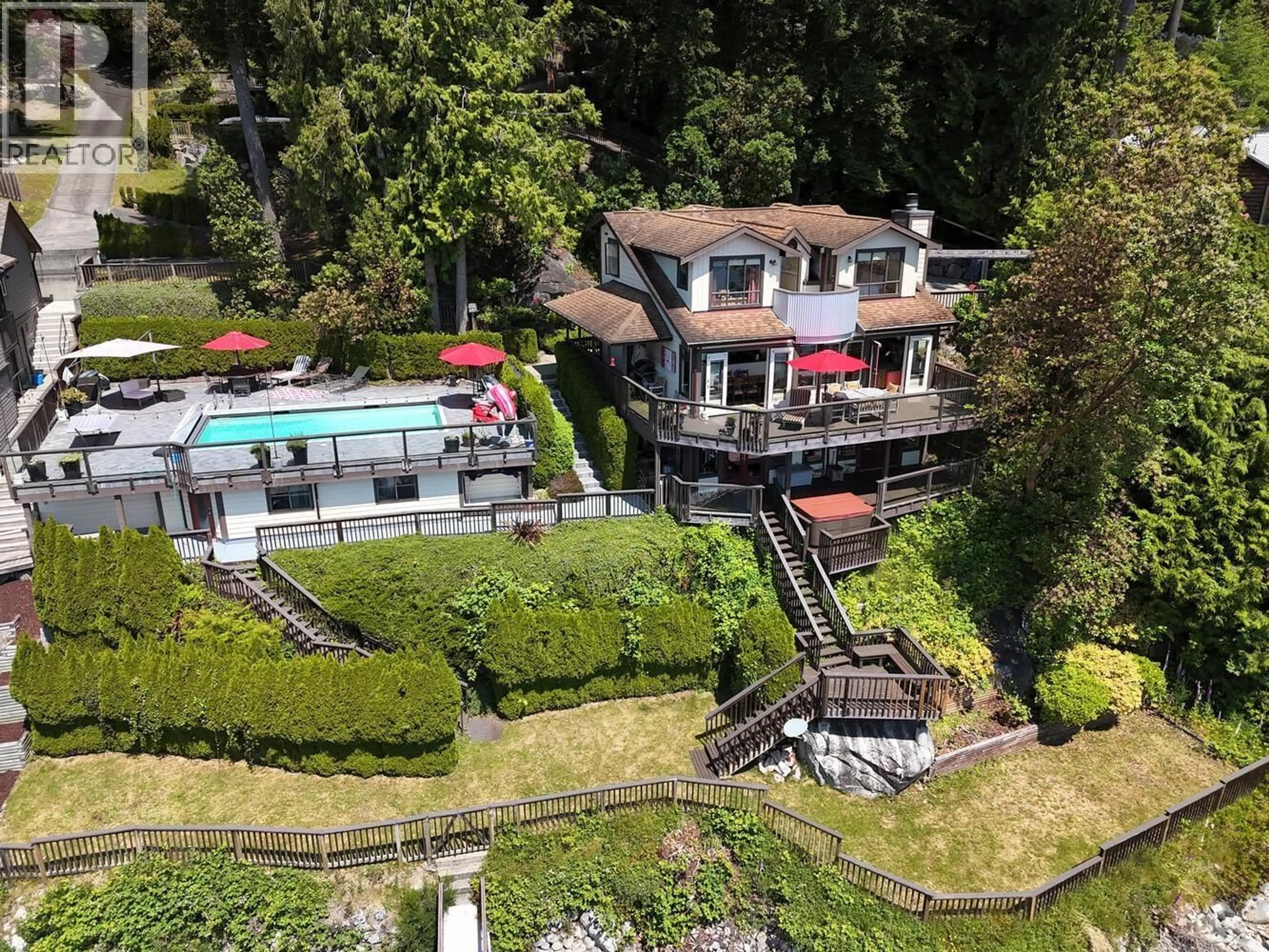 A pic from outside/outdoor area/front of a property/back of a property/a pic from drone, unknown for 4836 SINCLAIR BAY ROAD, Garden Bay British Columbia V0N1S1
