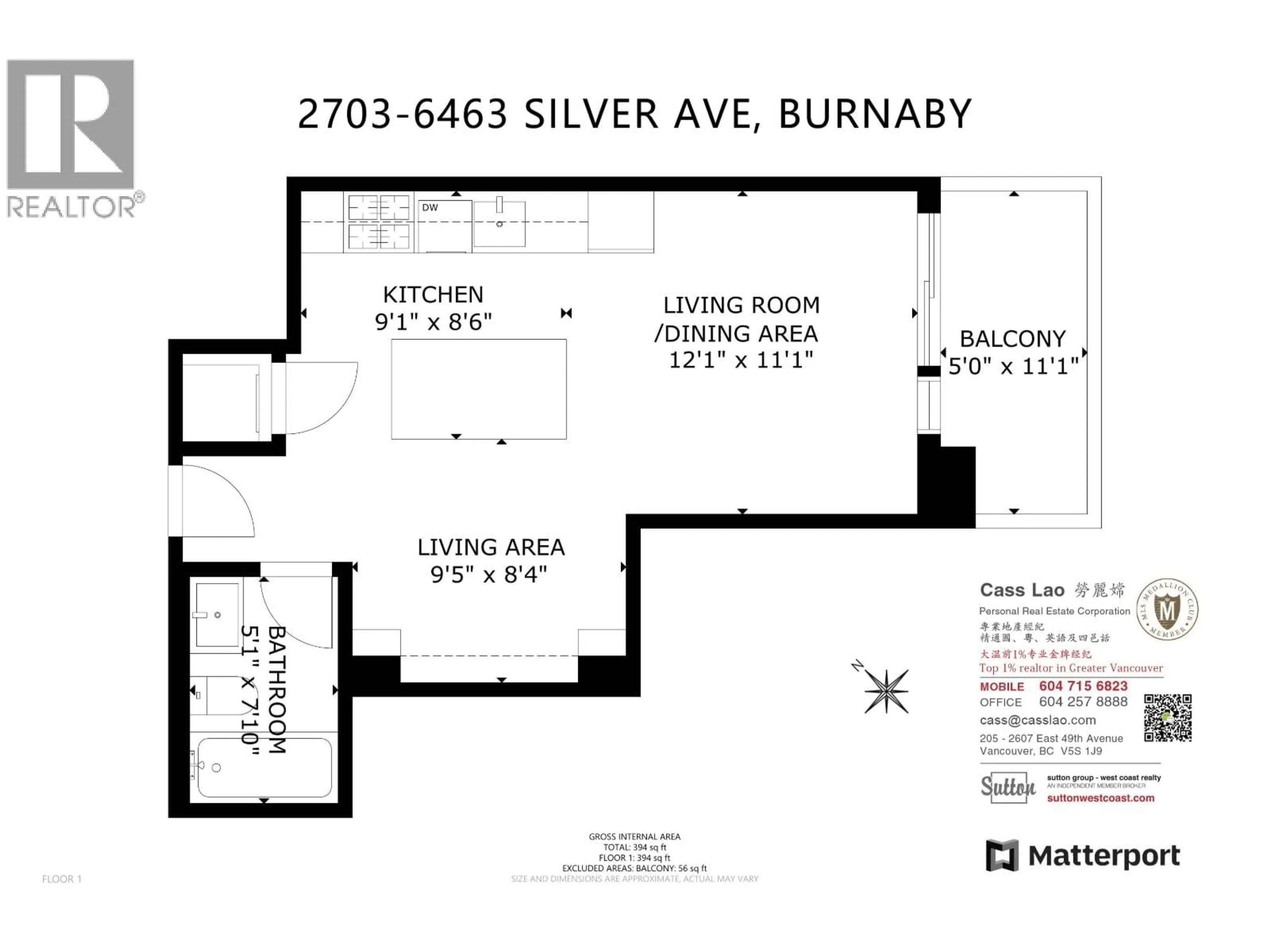 Floor plan for 2703 - 6463 SILVER AVENUE, Burnaby British Columbia V5H0K4