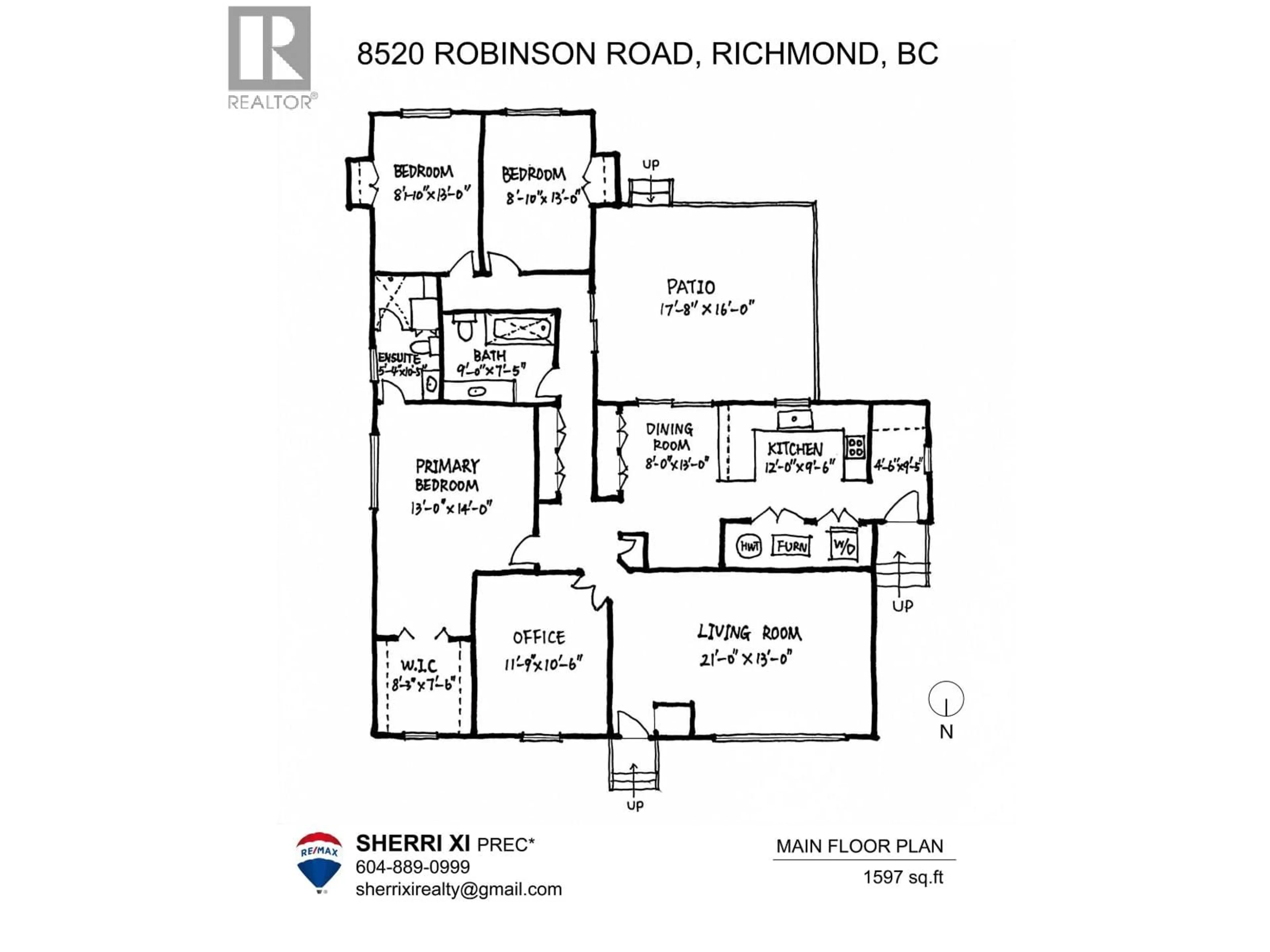 Floor plan for 8520 ROBINSON ROAD, Richmond British Columbia V6Y1B5