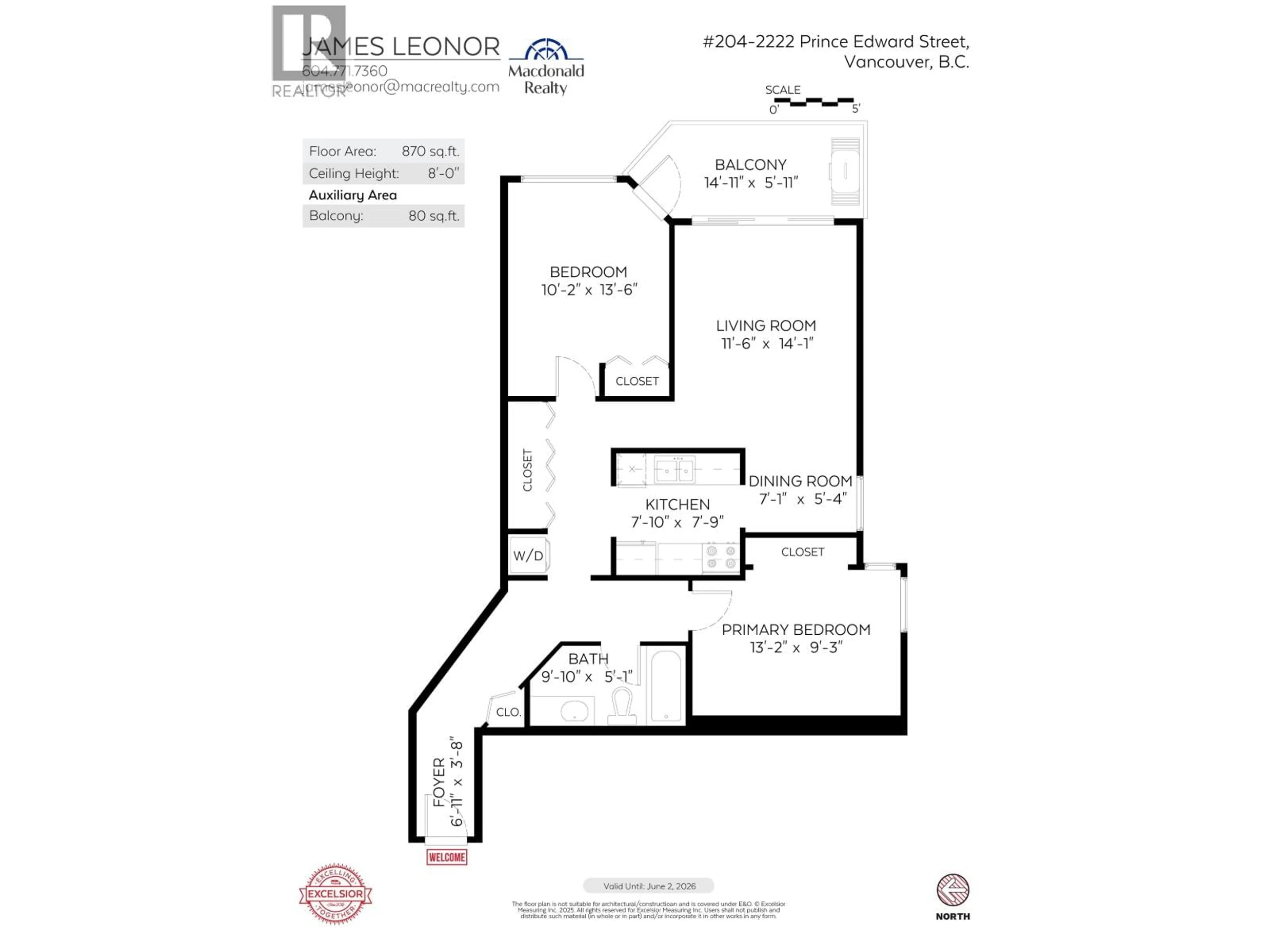 Floor plan for 204 - 2222 PRINCE EDWARD STREET, Vancouver British Columbia V5T4M6
