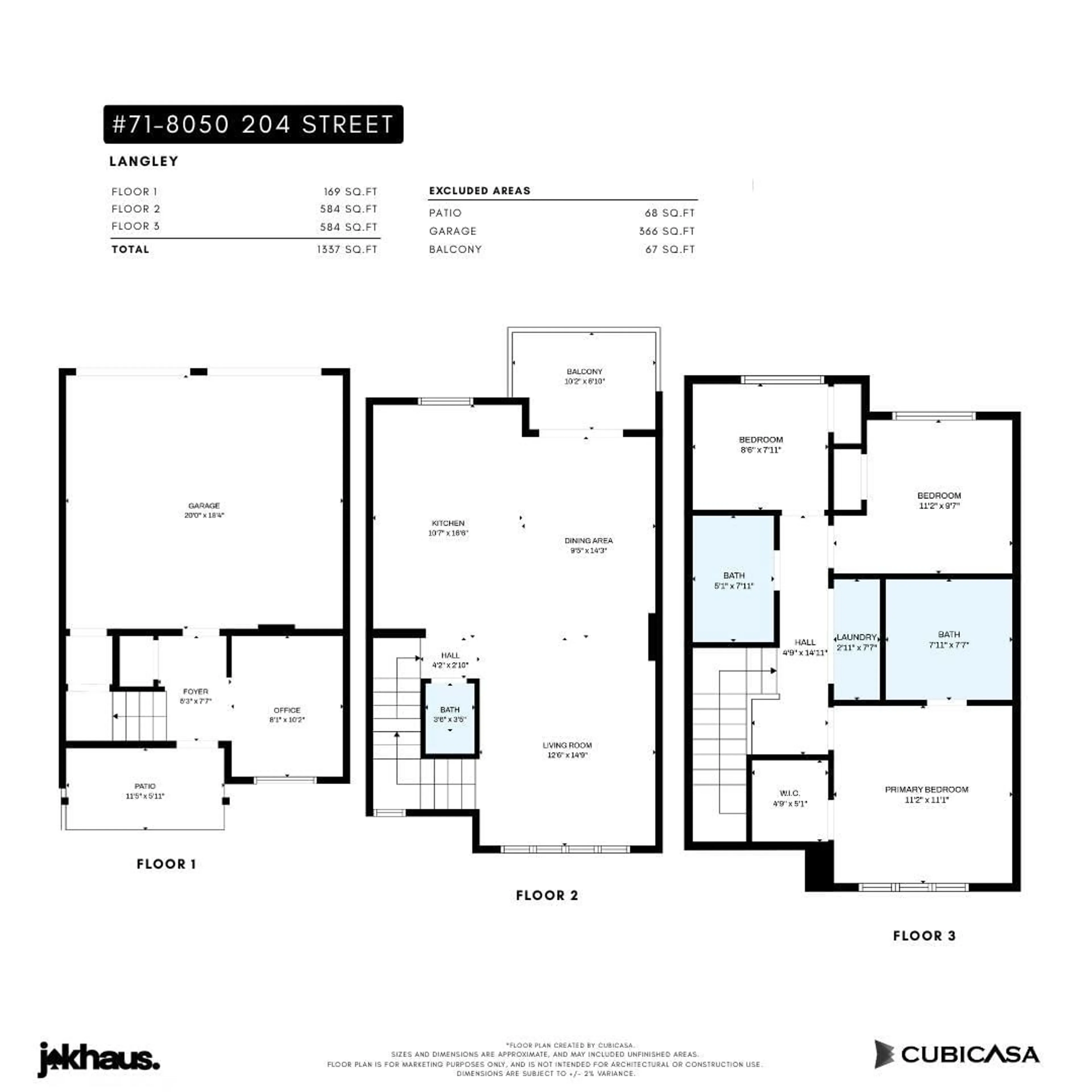 Floor plan for 71 - 8050 204, Langley British Columbia V2Y0X1