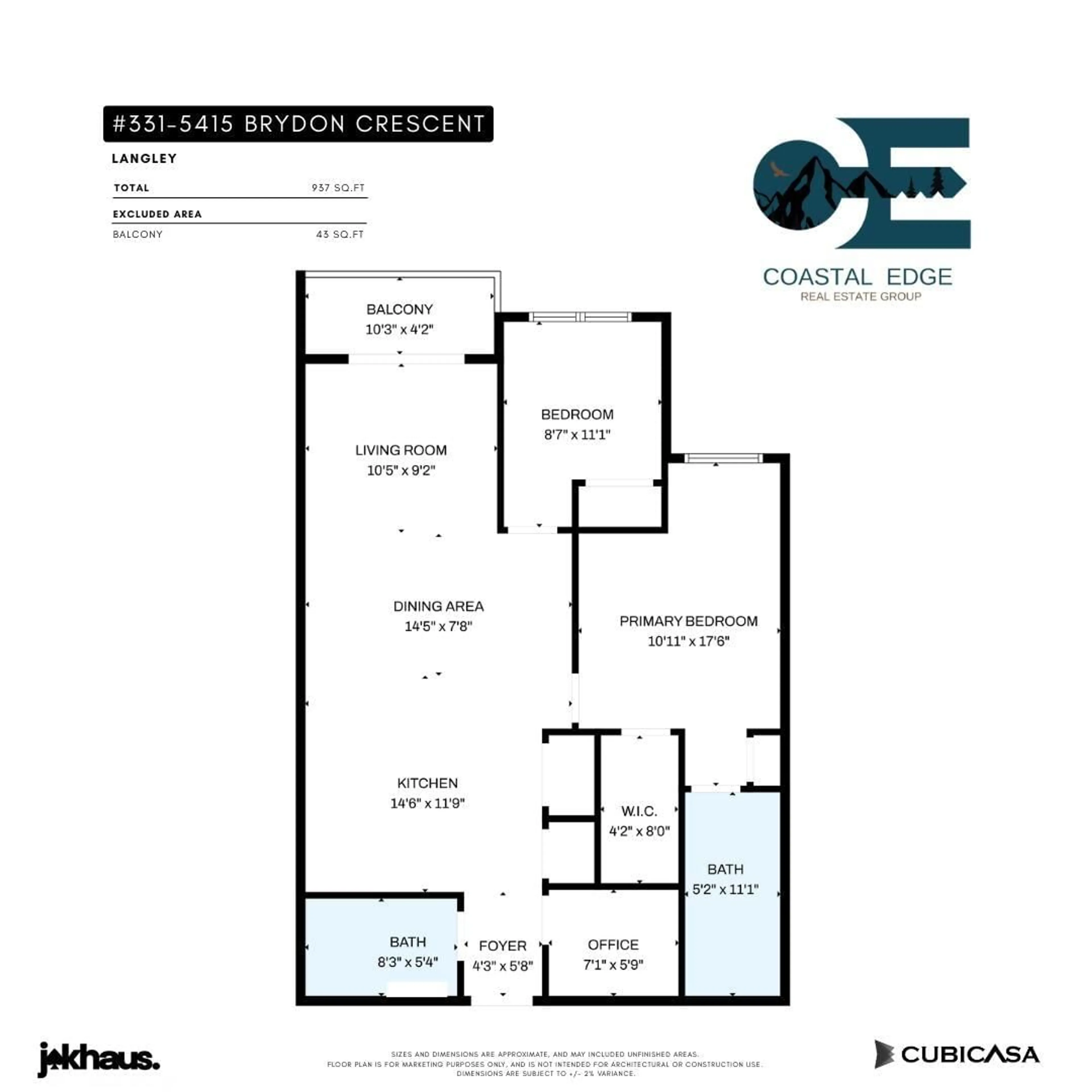 Floor plan for 331 - 5415 BRYDON, Langley British Columbia V3A0N4