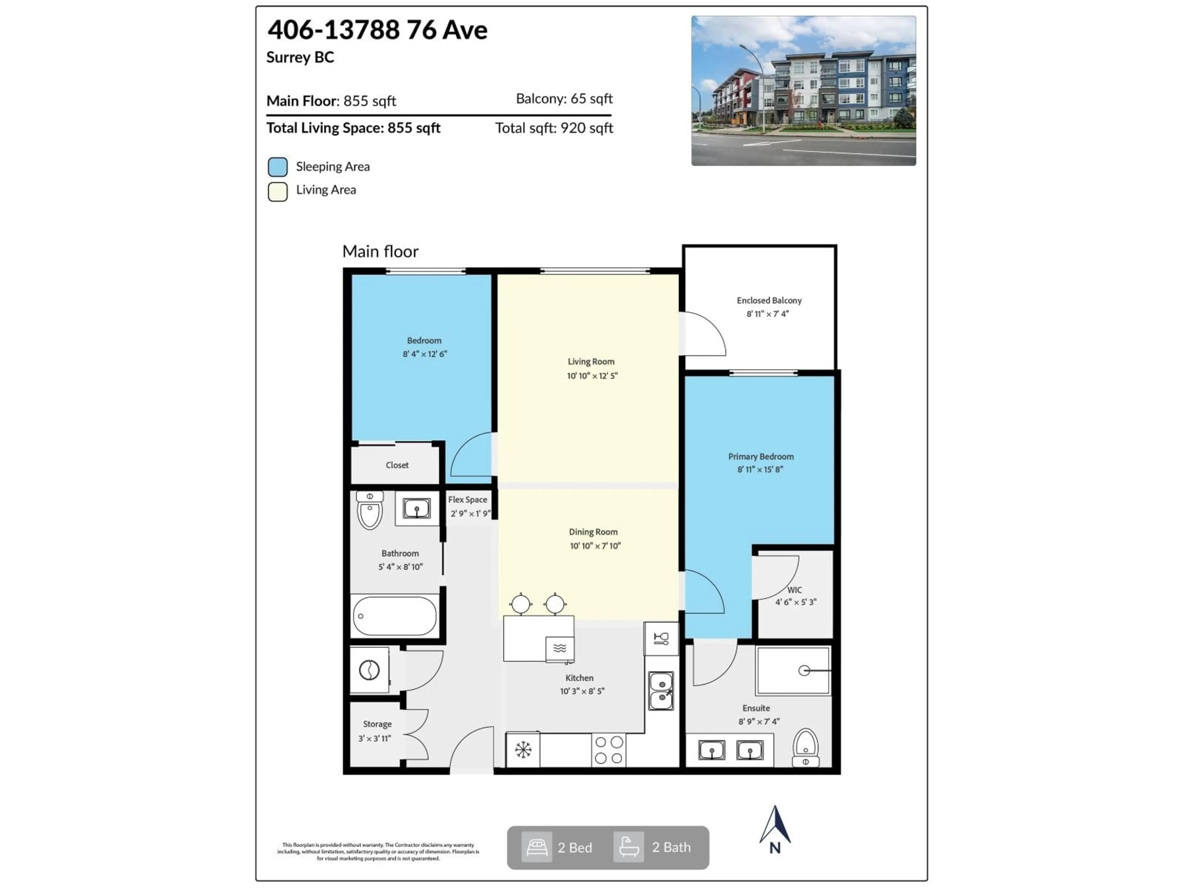 Floor plan for 406 - 13788 76, Surrey British Columbia V3W3V9