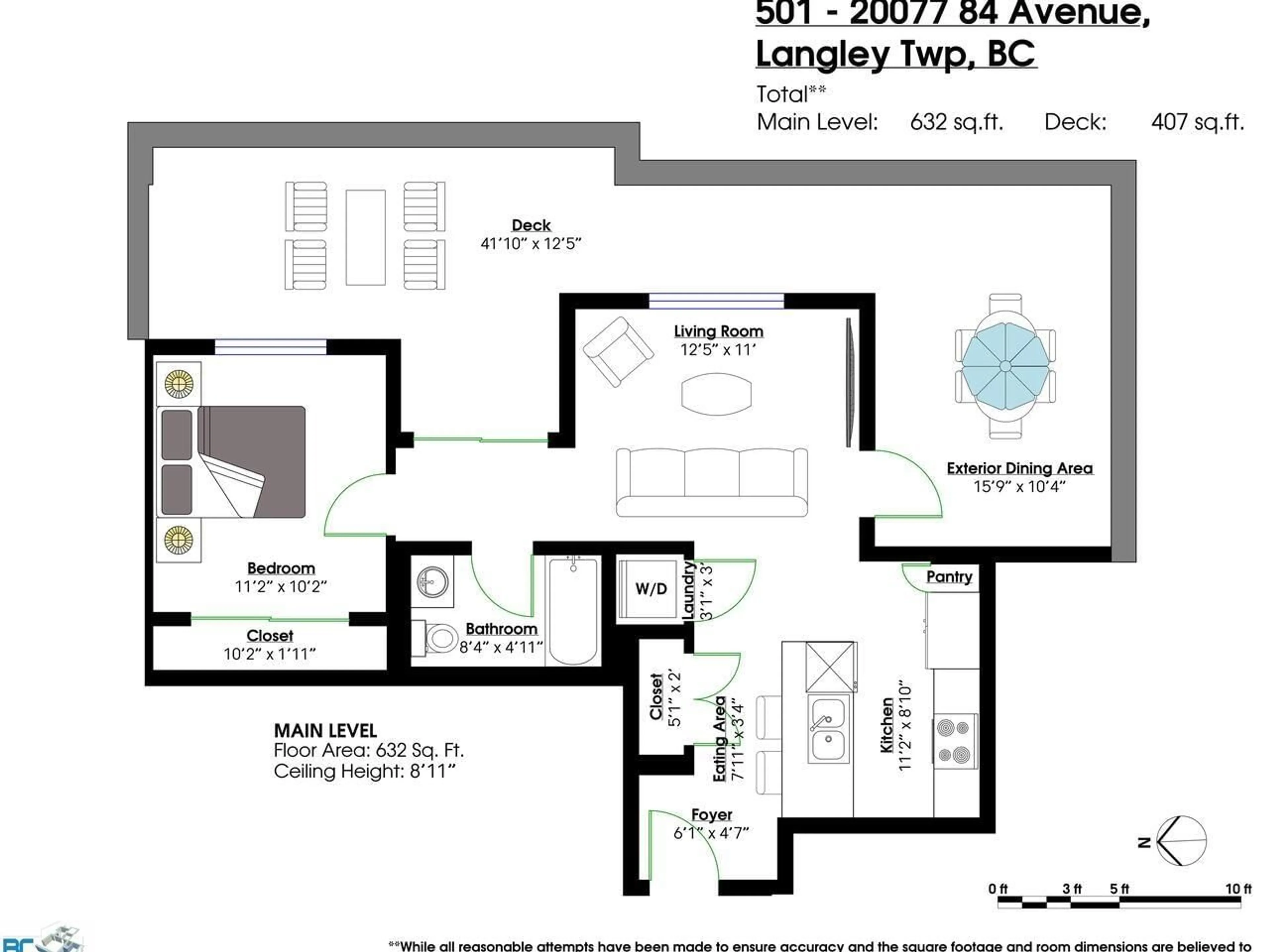 Floor plan for 501 - 20077 84, Langley British Columbia V2Y3X7
