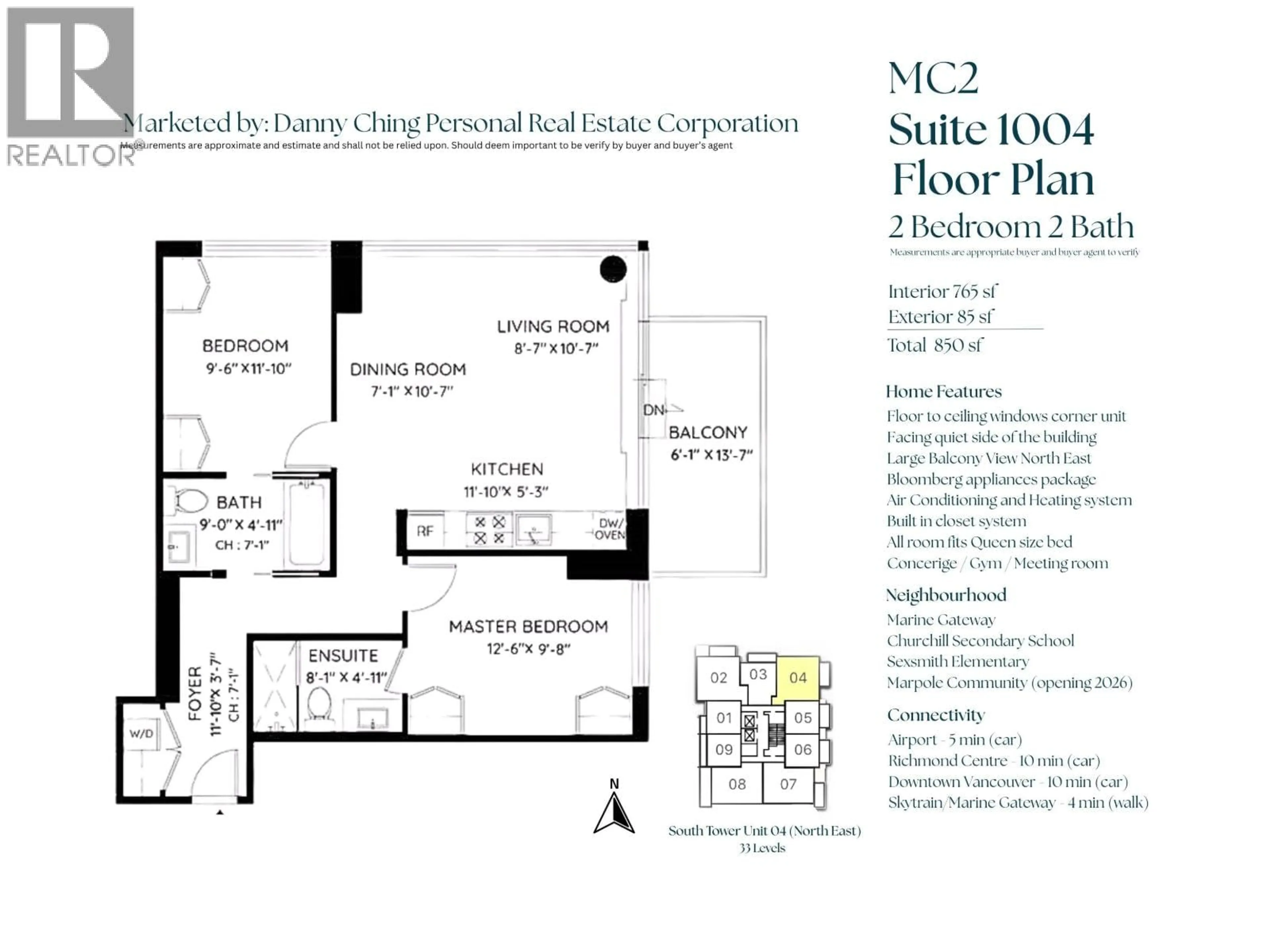 Floor plan for 1004 - 8131 NUNAVUT LANE, Vancouver British Columbia V5X0E2