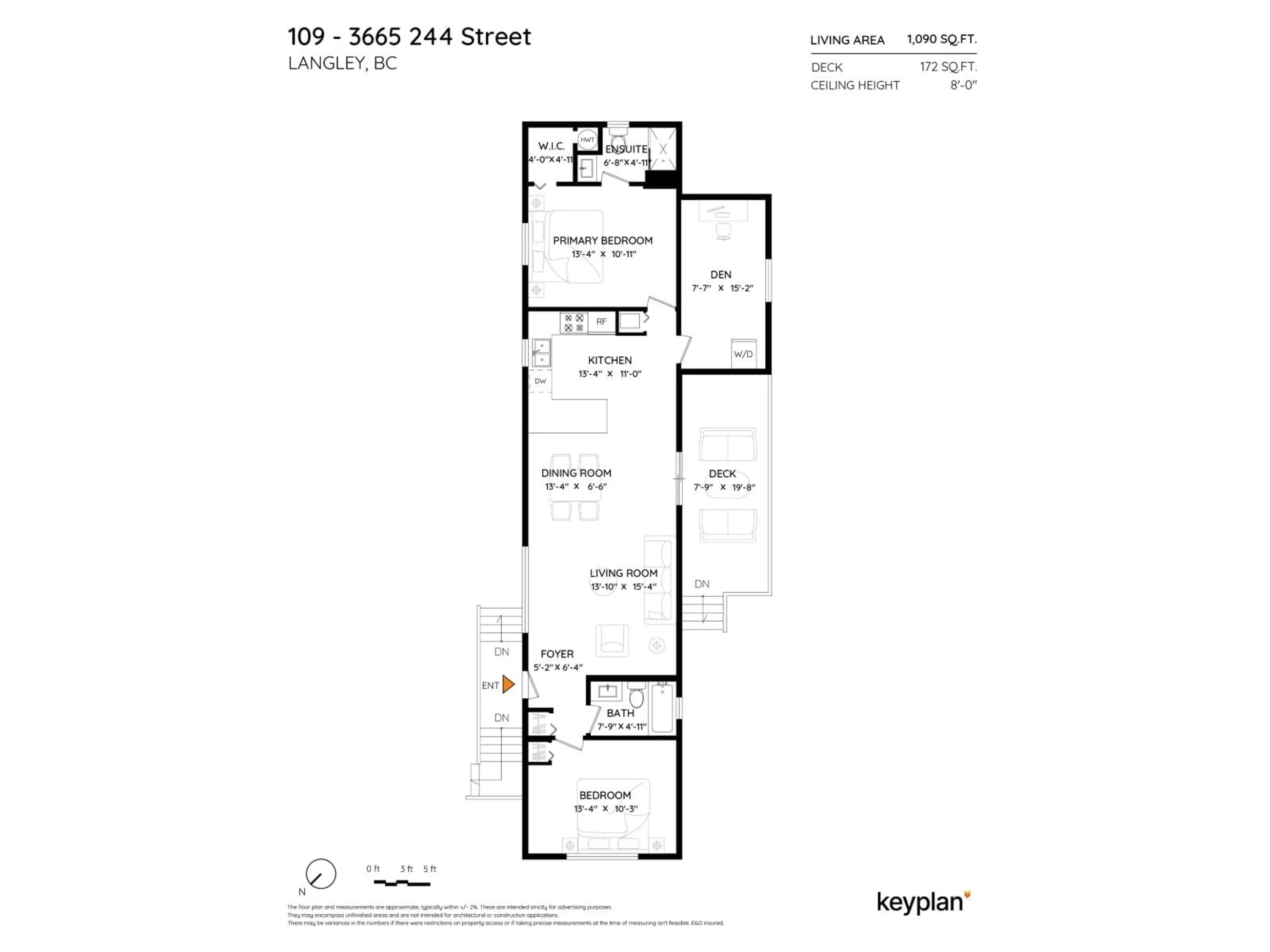 Floor plan for 109 - 3665 244, Langley British Columbia V2Z1N1