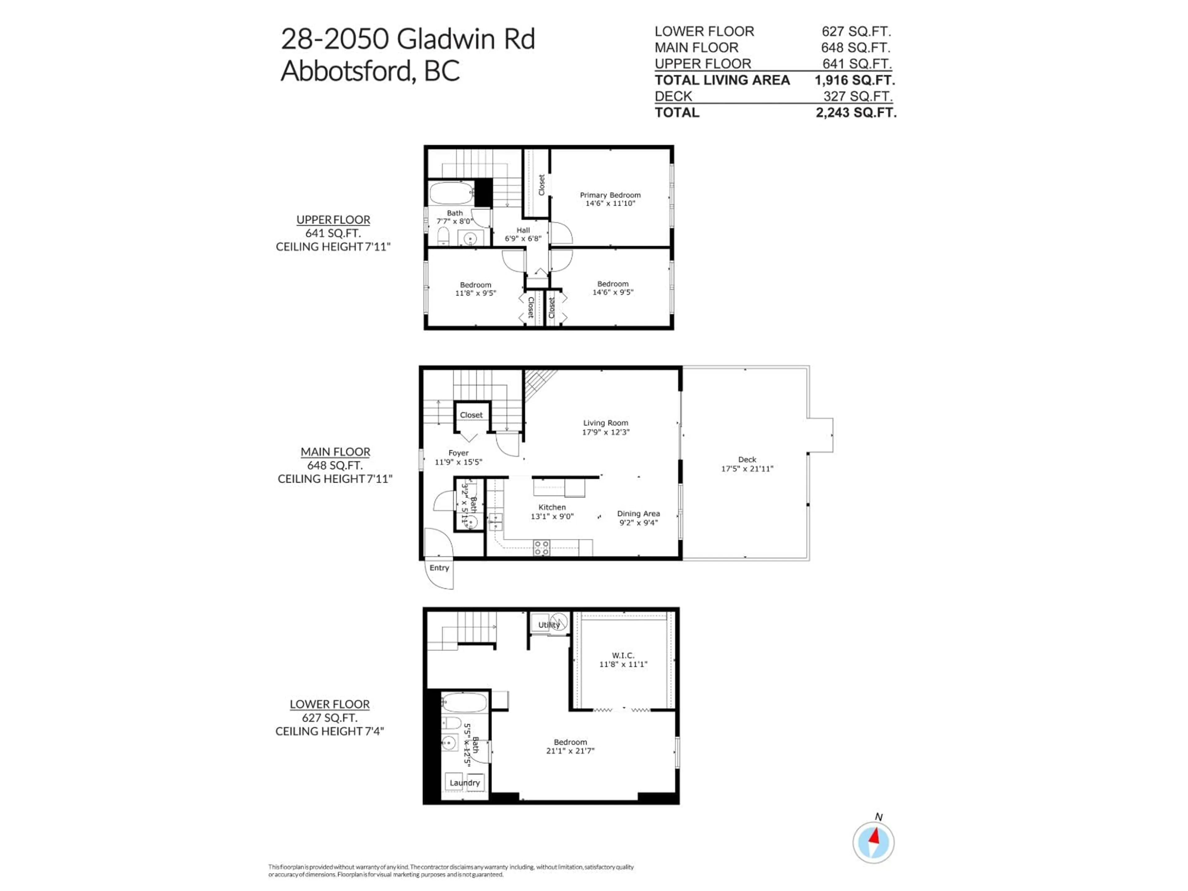 Floor plan for 28 - 2050 GLADWIN, Abbotsford British Columbia V2S4P8