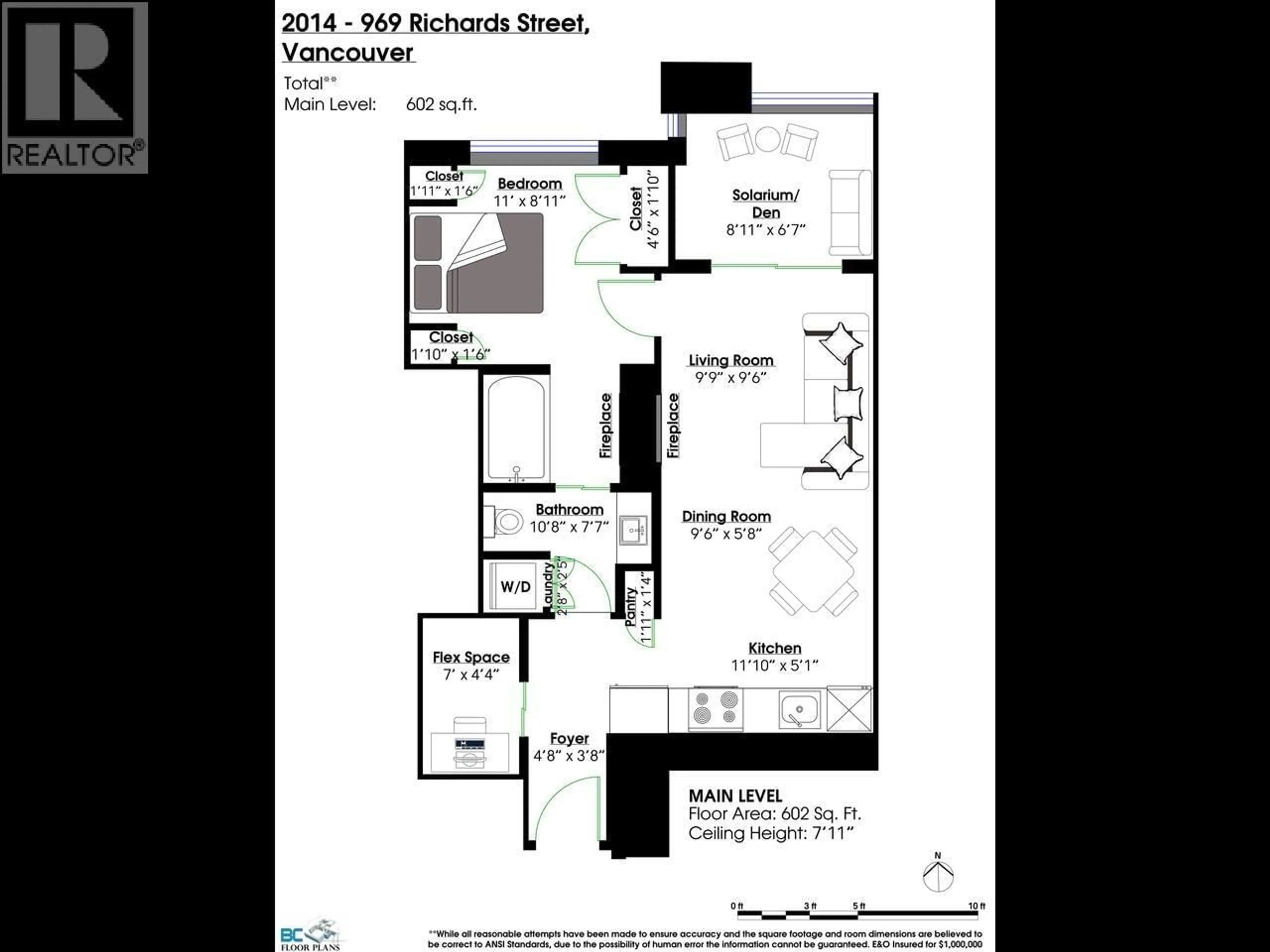 Floor plan for 2104 - 969 RICHARDS STREET, Vancouver British Columbia V6B1A8