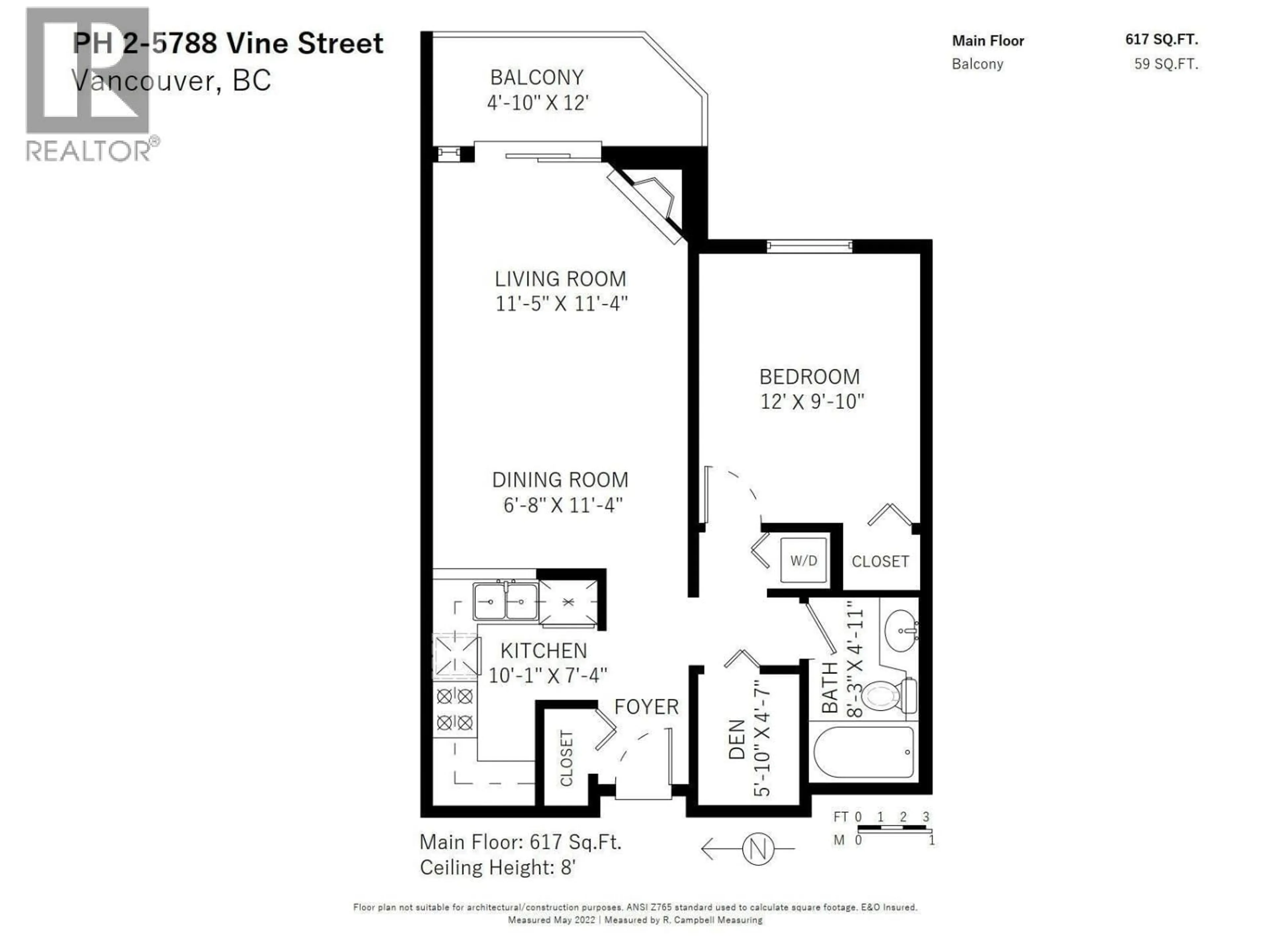 Floor plan for PH2 - 5788 VINE STREET, Vancouver British Columbia V6M4L8