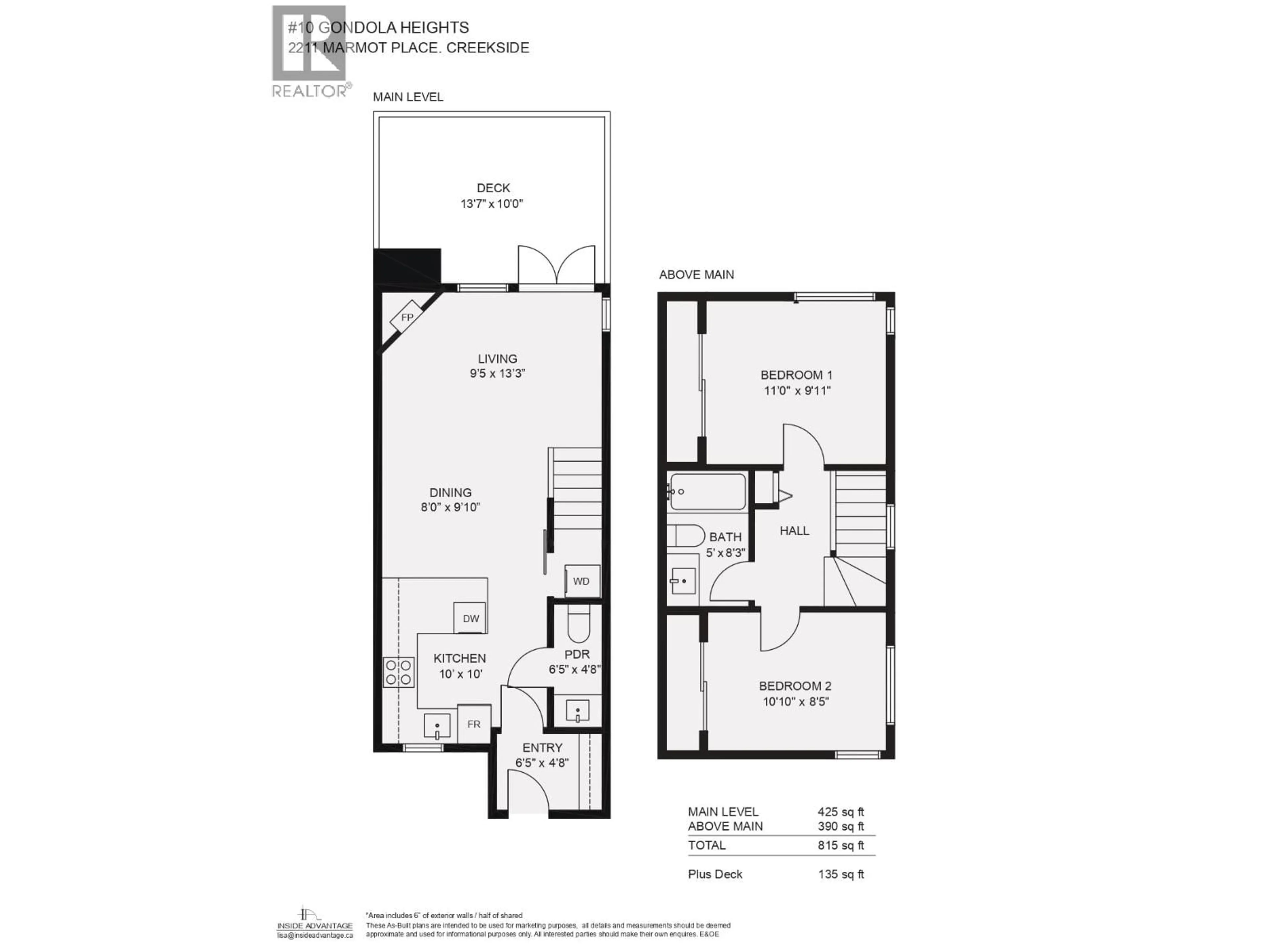 Floor plan for 10 - 2211 MARMOT PLACE, Whistler British Columbia V8E0M6