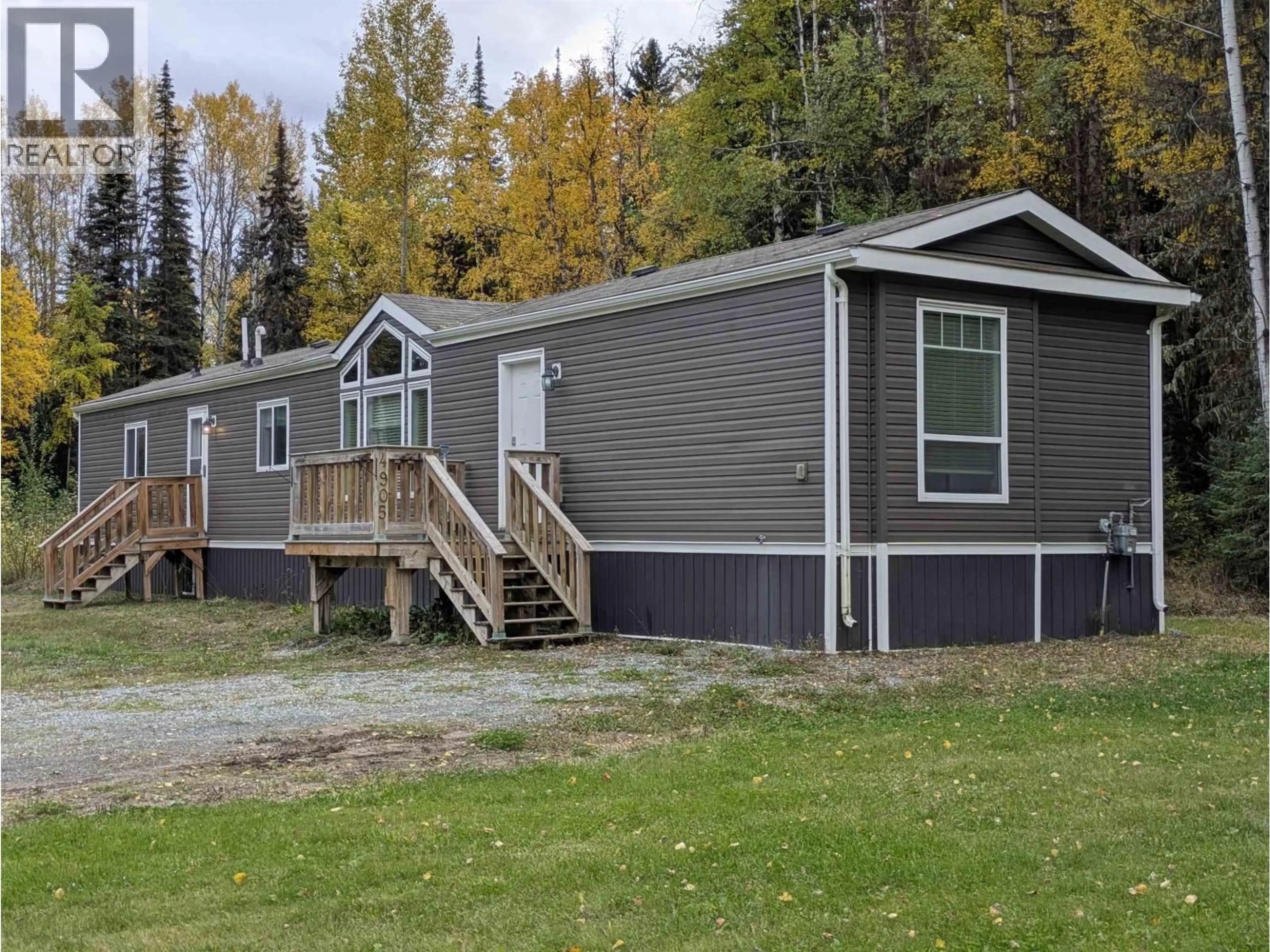 Home with vinyl exterior material, street for 4905 BETHAM ROAD, Prince George British Columbia V2K2T6