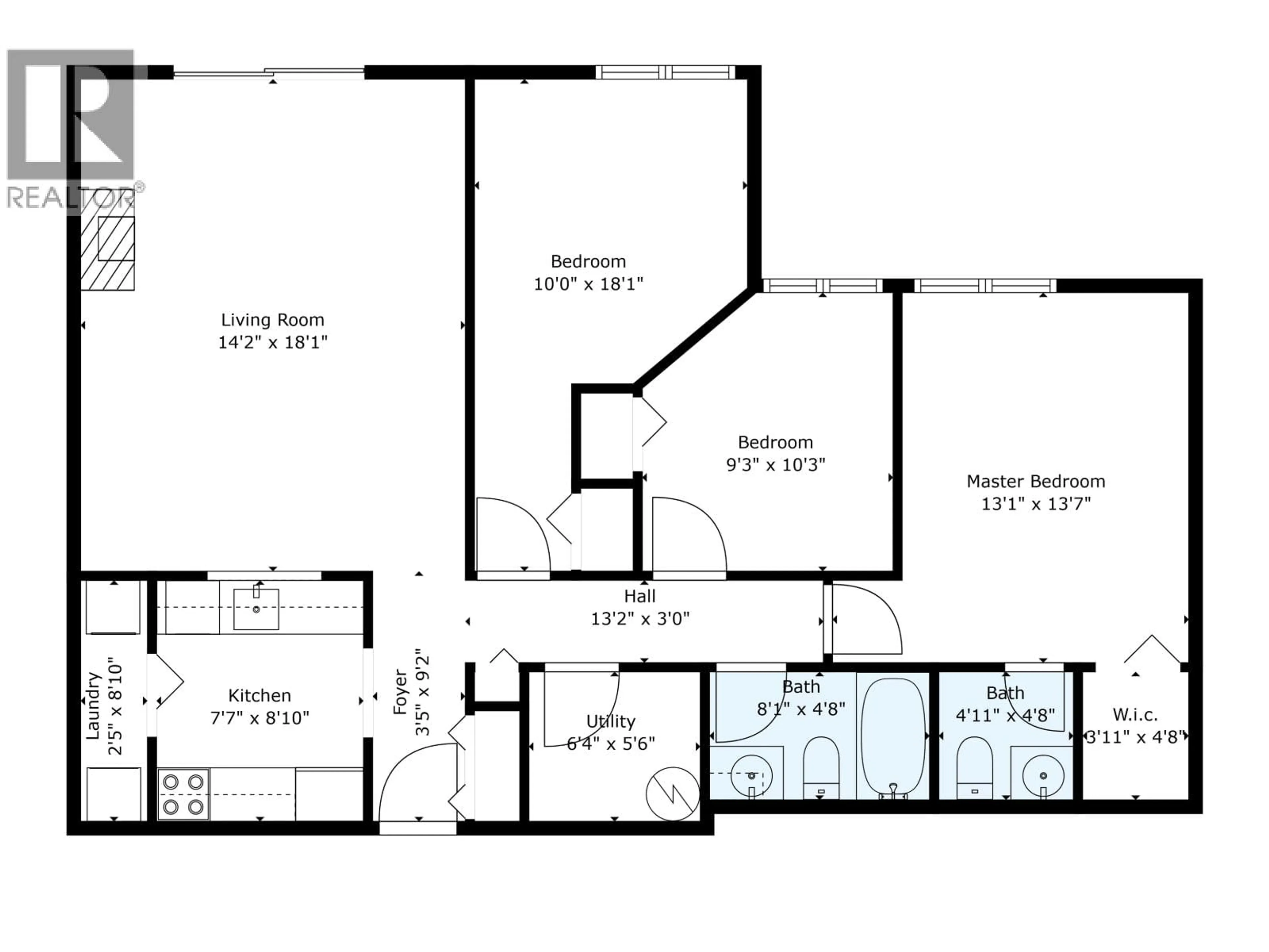 Floor plan for 102 - 3033 OSPIKA BOULEVARD, Prince George British Columbia V2N4L5