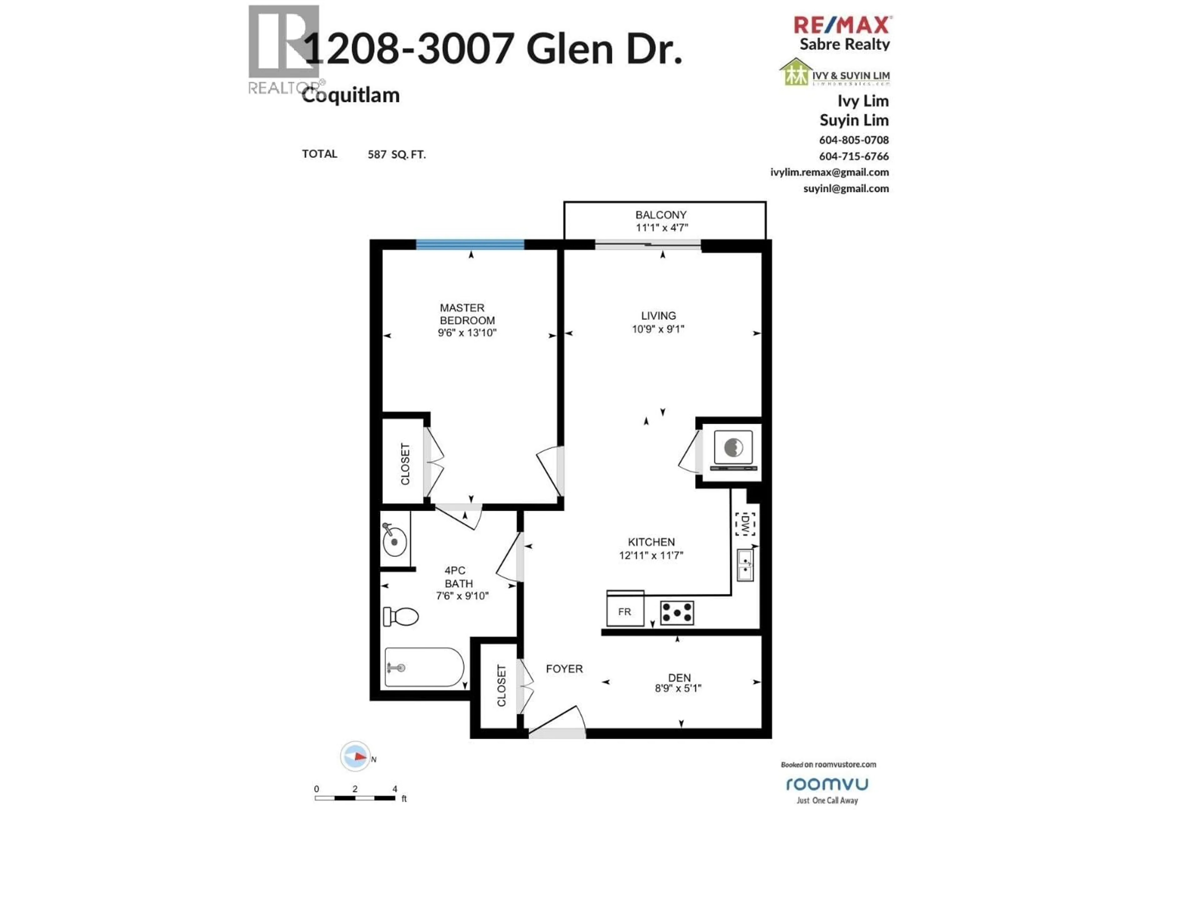 Floor plan for 1208 - 3007 GLEN DRIVE, Coquitlam British Columbia V3B0L8