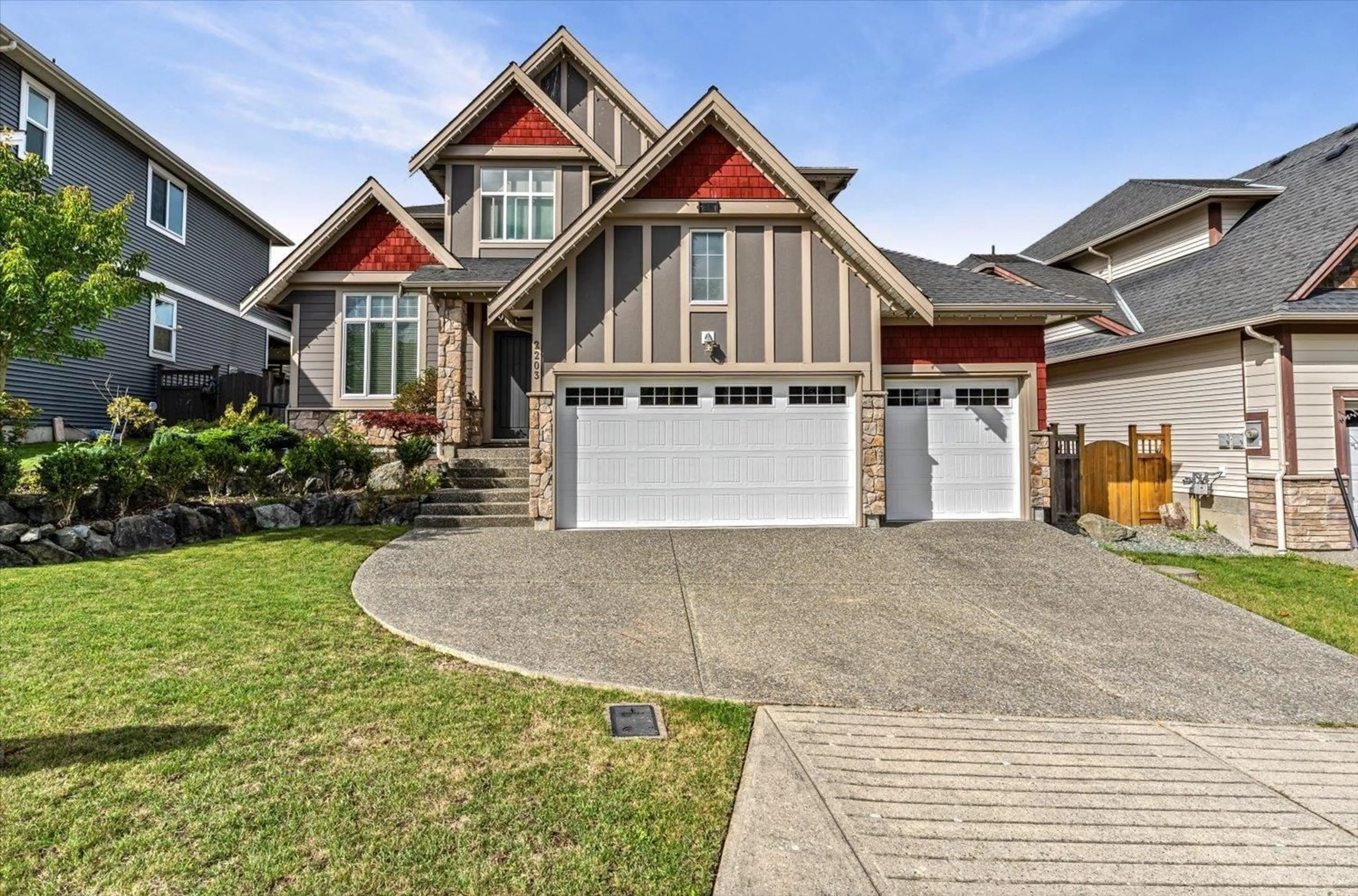 Home with brick exterior material, street for 2203 RIESLING, Abbotsford British Columbia V4X0A6