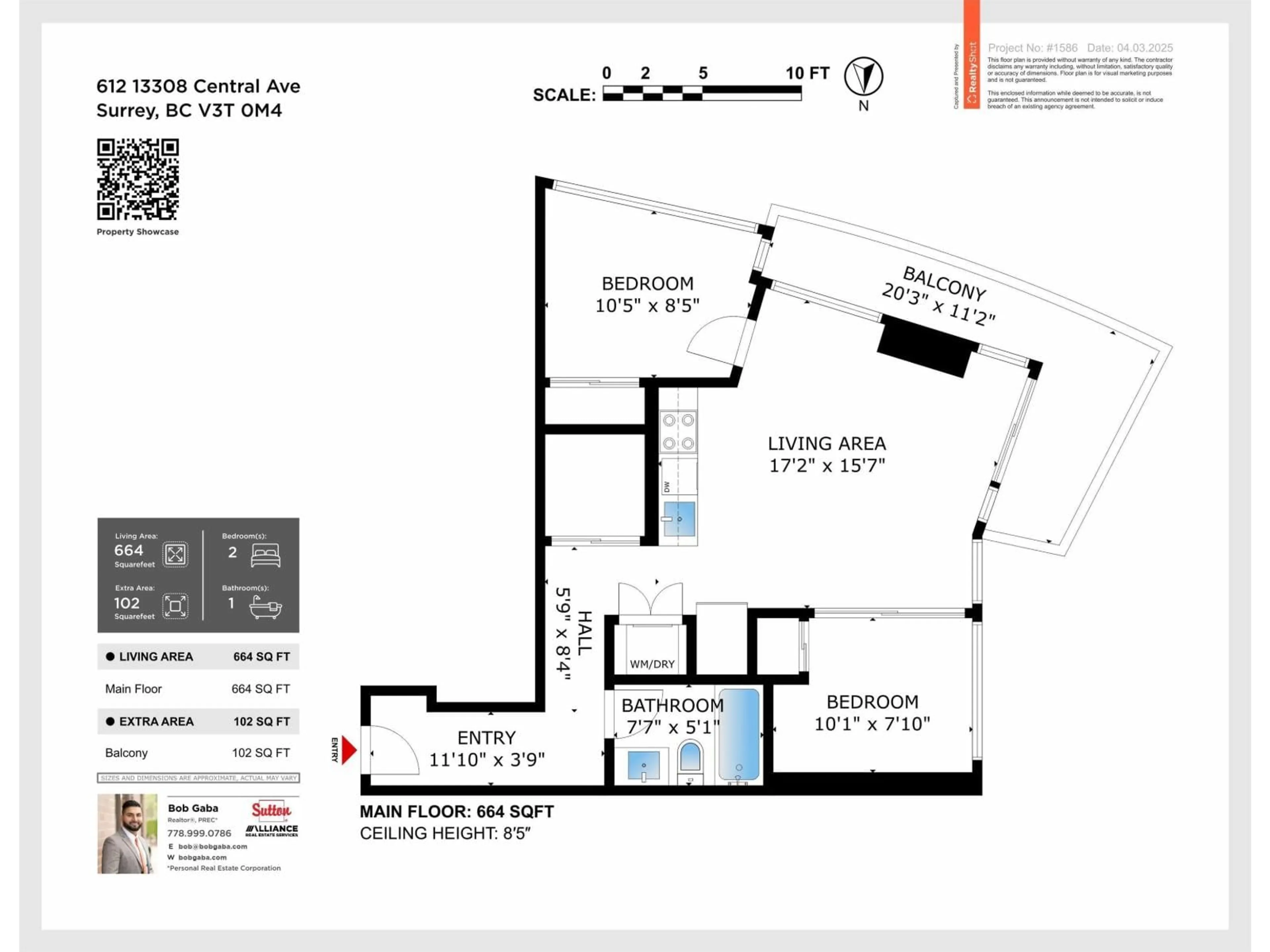 Floor plan for 612 - 13308 CENTRAL AVENUE, Surrey British Columbia V3T0M4