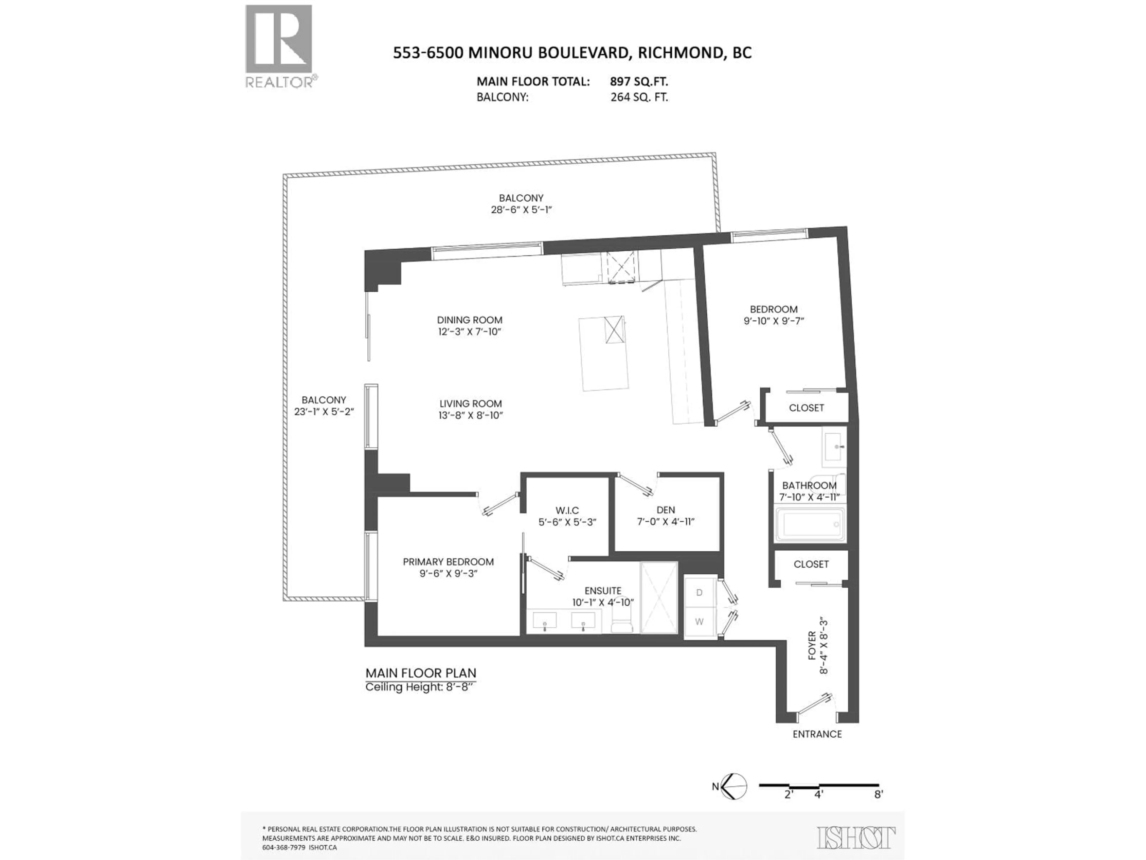 Floor plan for 553 - 6500 MINORU BOULEVARD, Richmond British Columbia V6Y0N2