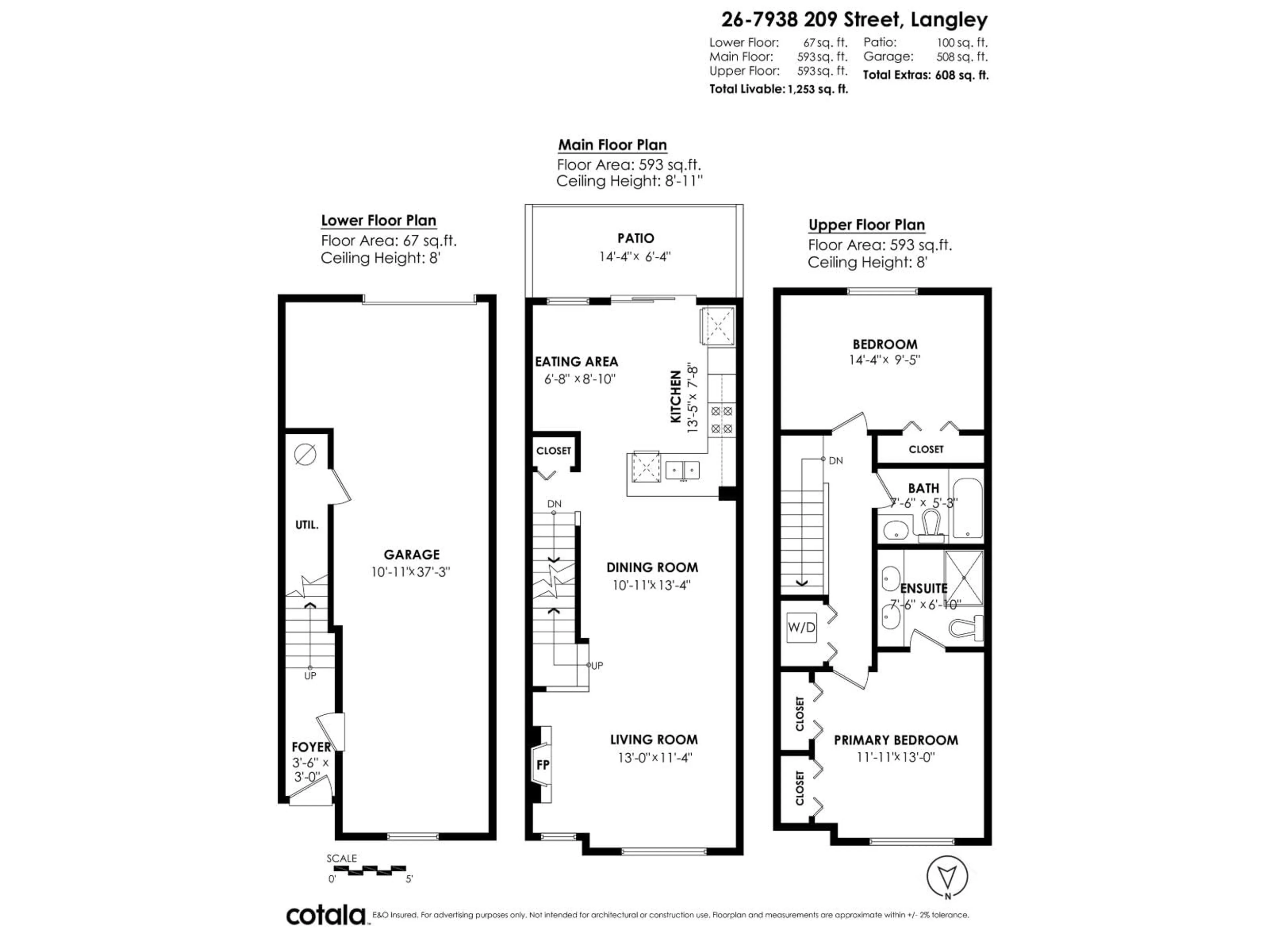 Floor plan for 26 - 7938 209TH, Langley British Columbia V2K0Y1