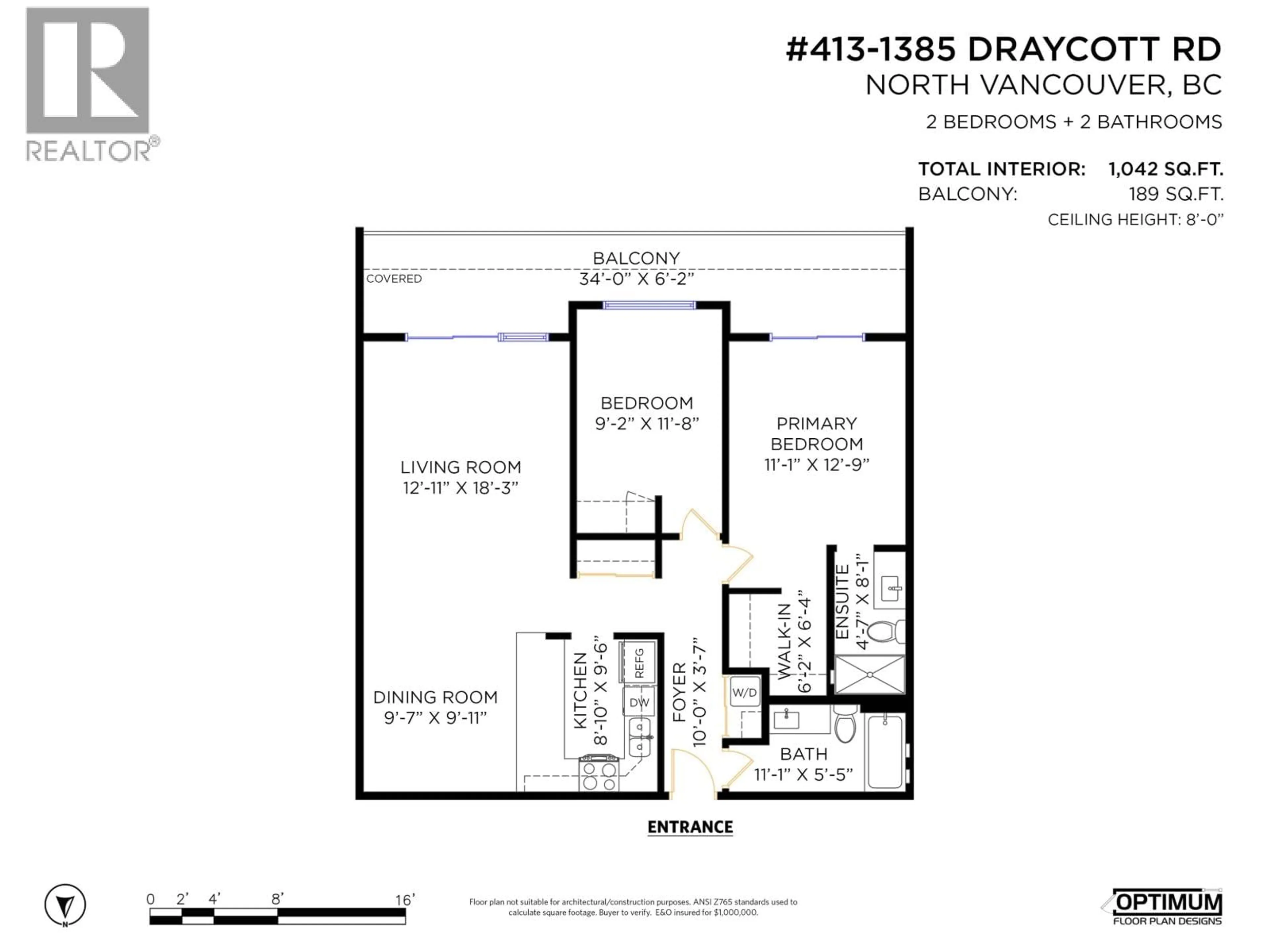 Floor plan for 413 - 1385 DRAYCOTT ROAD, North Vancouver British Columbia V7J3K9