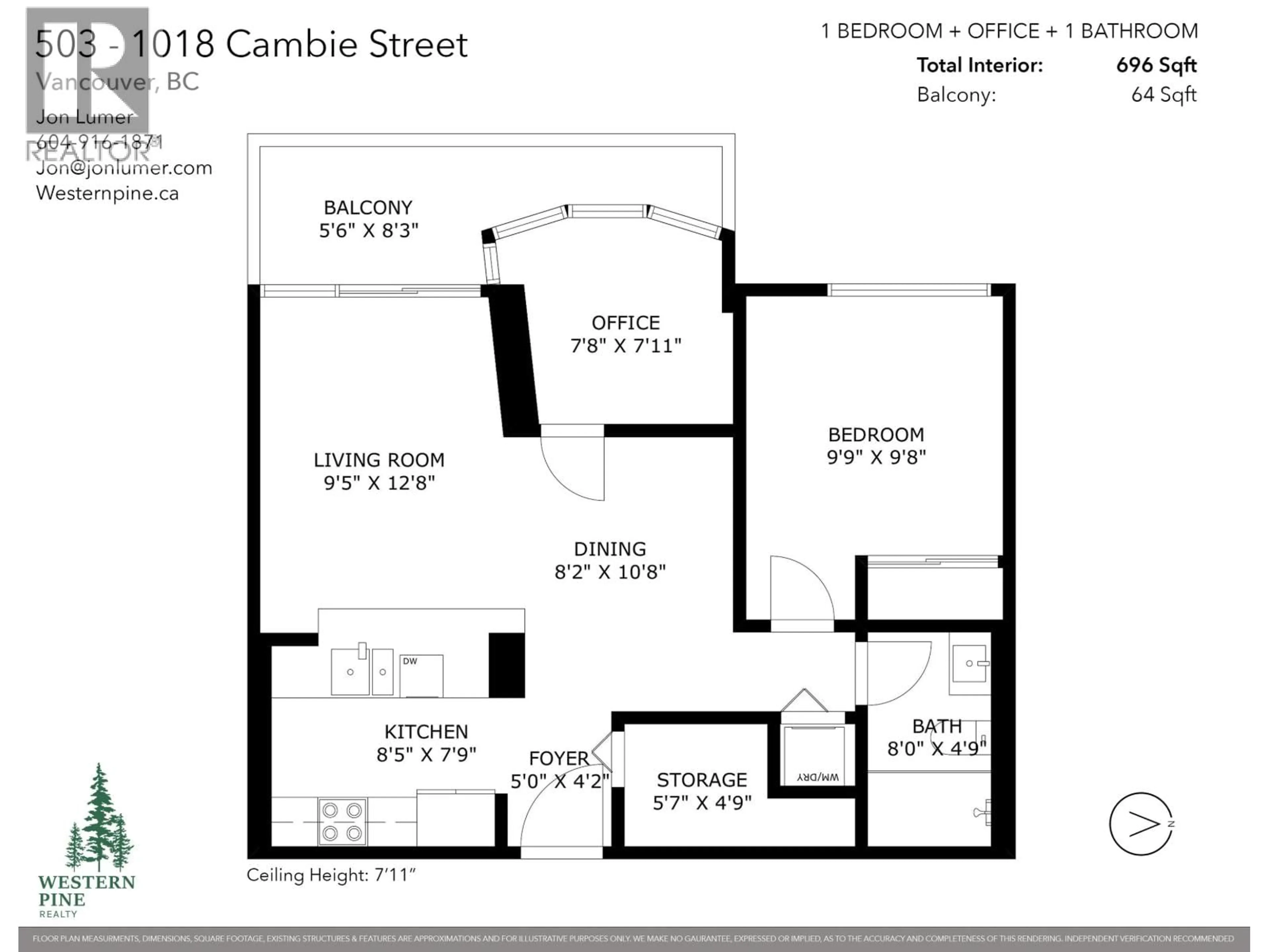 Floor plan for 503 - 1018 CAMBIE STREET, Vancouver British Columbia V6B6J6