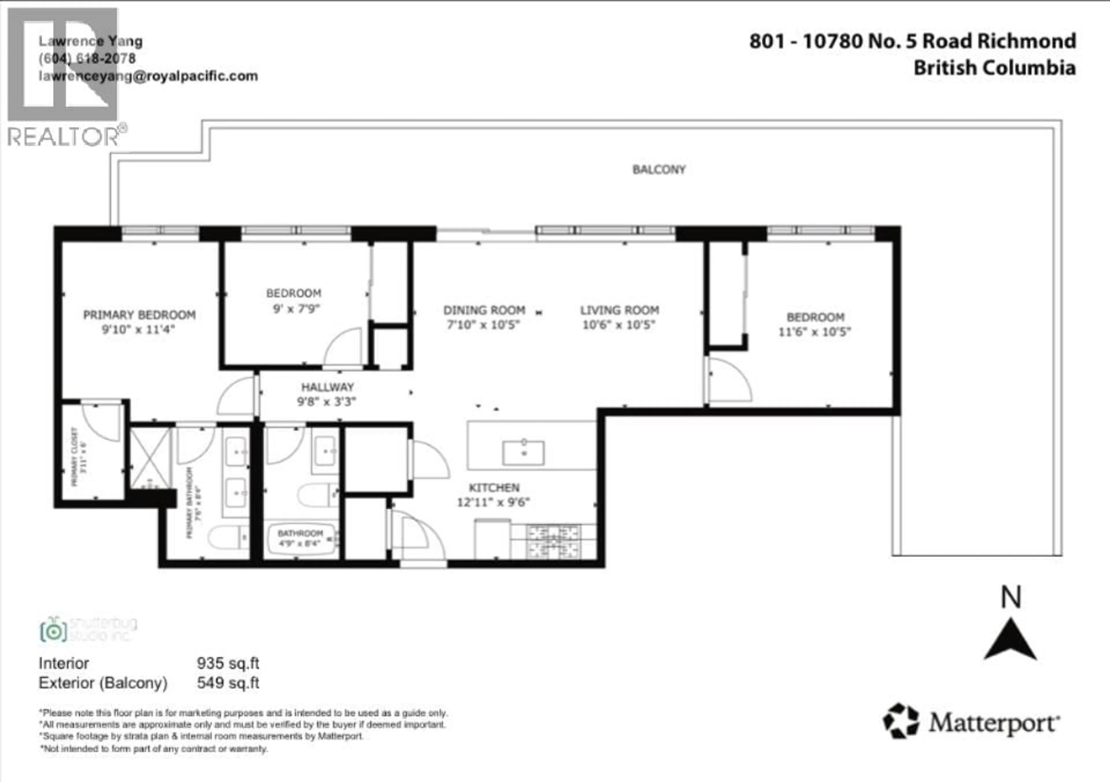 Floor plan for 801 - 10780 NO. 5 ROAD, Richmond British Columbia V6W0B8
