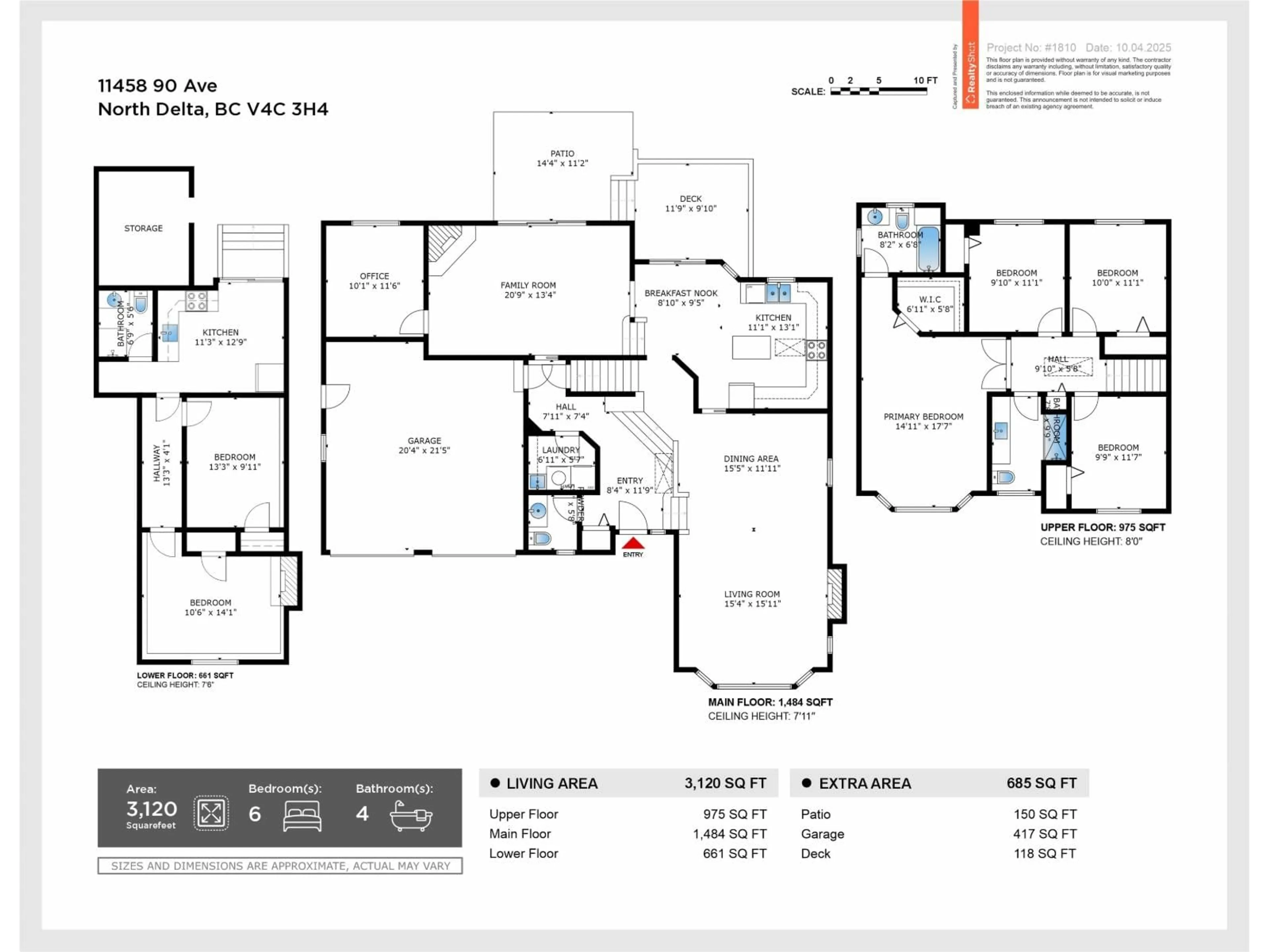 Floor plan for 11458 90, Delta British Columbia V4C3H4