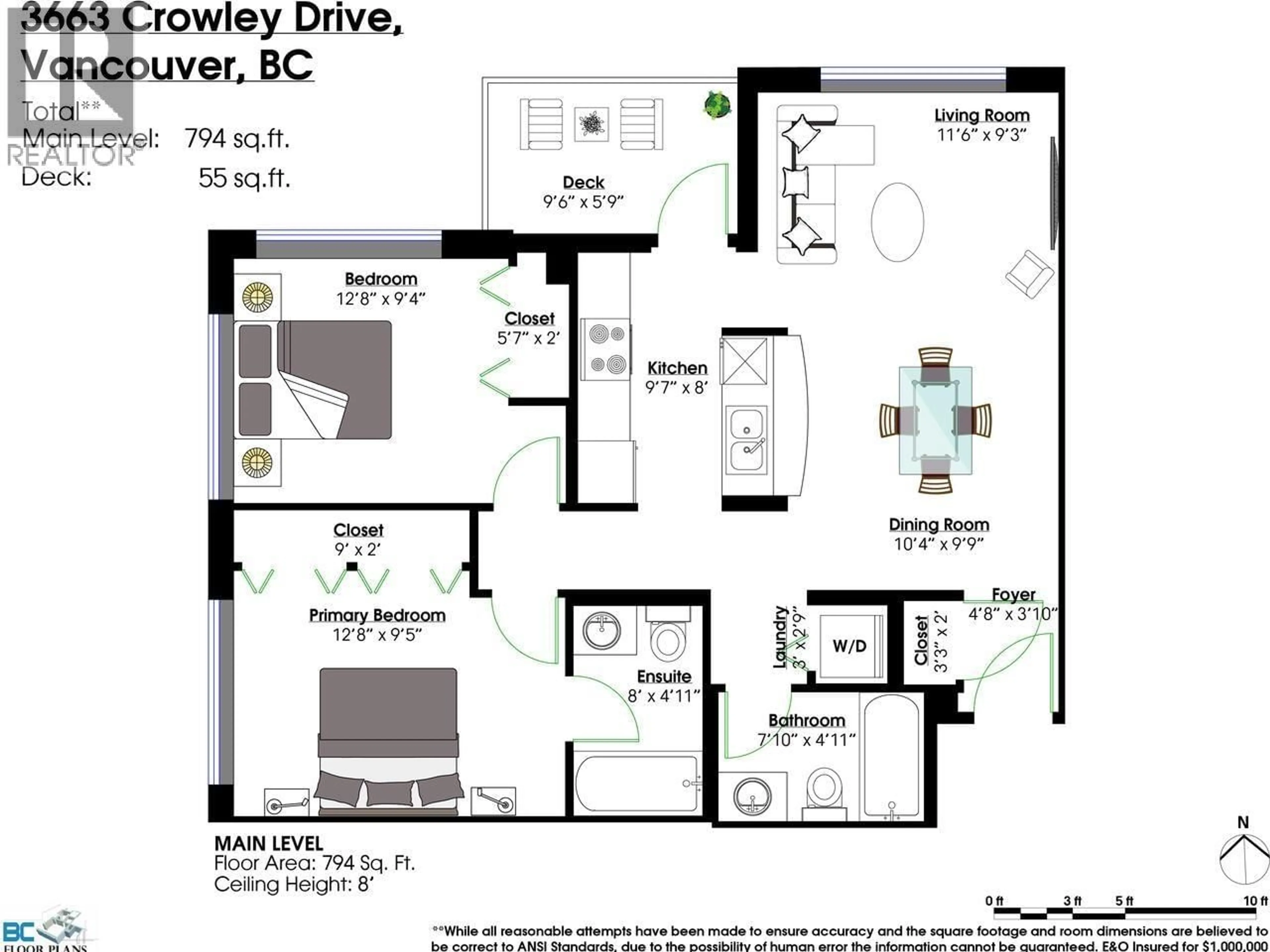 Floor plan for 2409 - 3663 CROWLEY DRIVE, Vancouver British Columbia V5R6H4