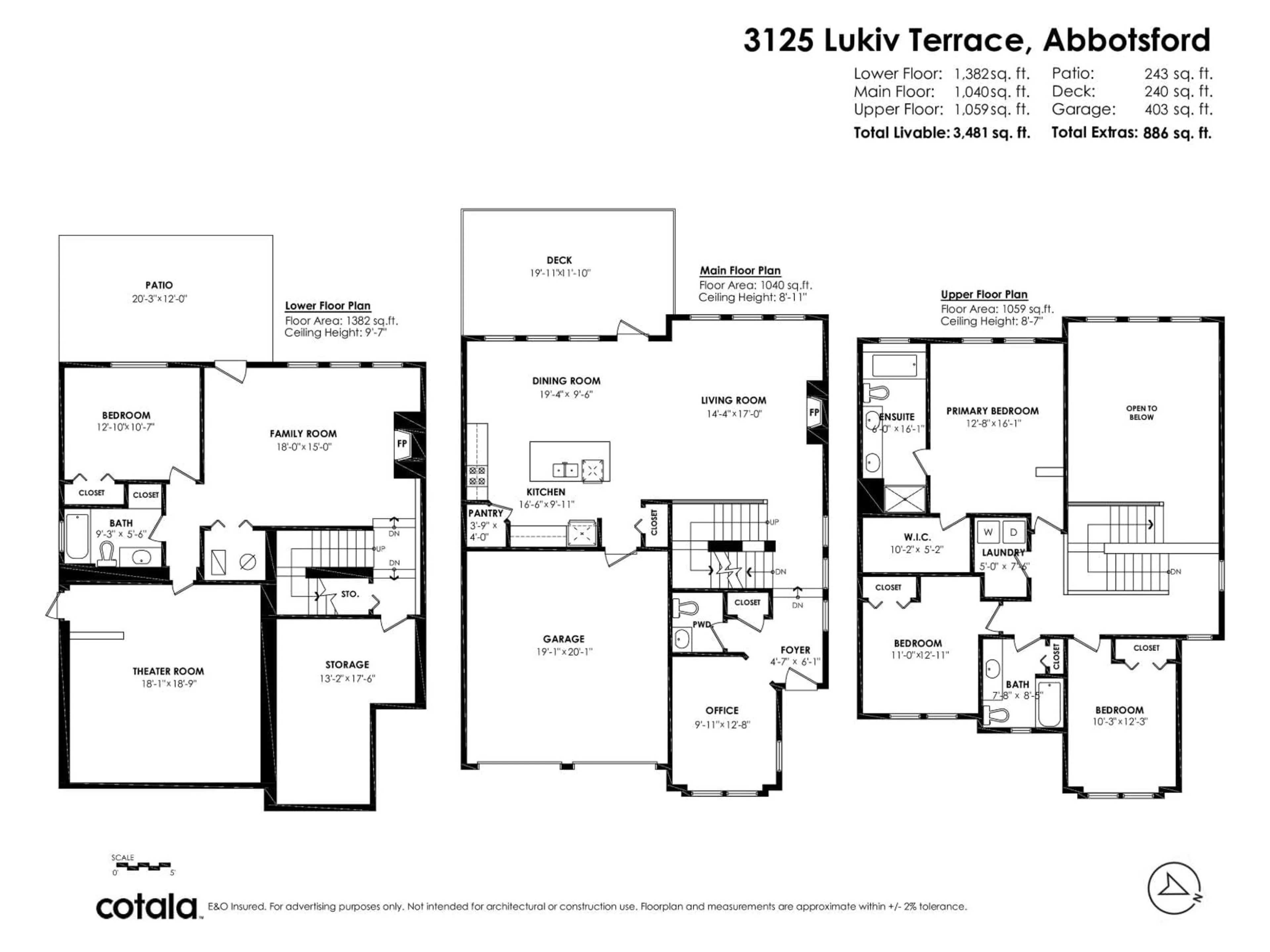 Floor plan for 3125 LUKIV, Abbotsford British Columbia V2S0E5