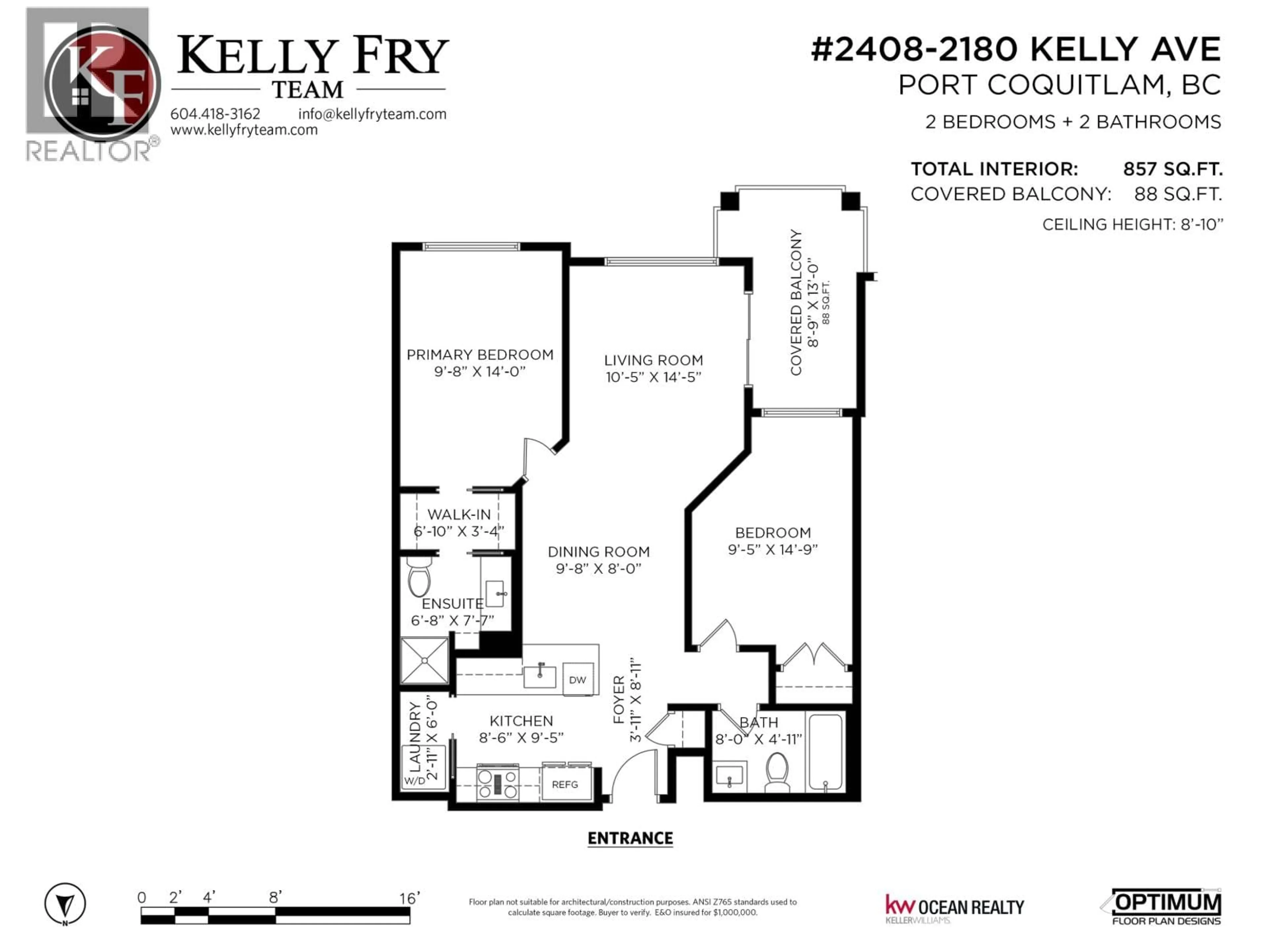 Floor plan for 2408 - 2180 KELLY AVENUE, Port Coquitlam British Columbia V3C3S6