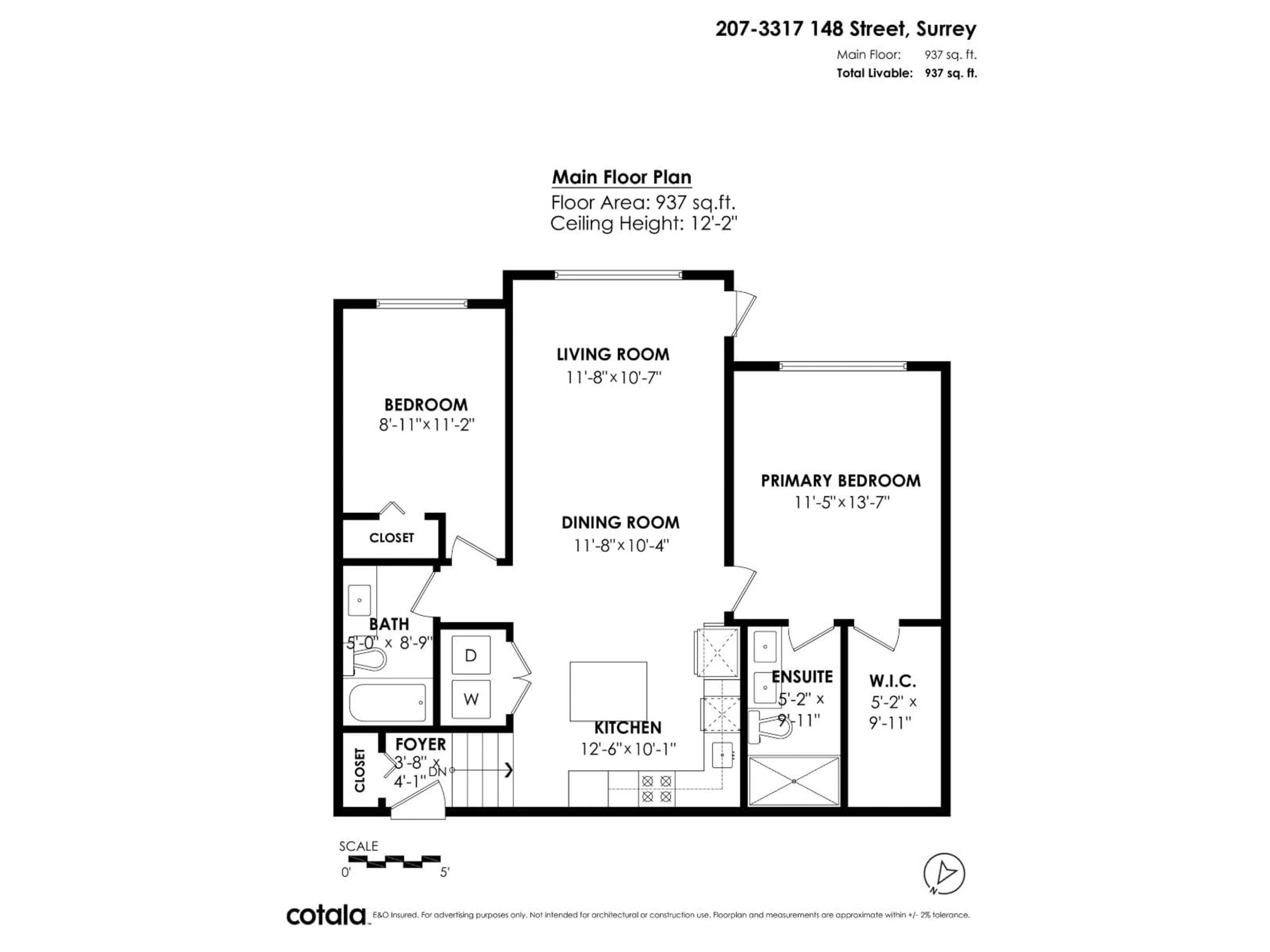 Floor plan for 207 - 3317 148, Surrey British Columbia V4P0H9