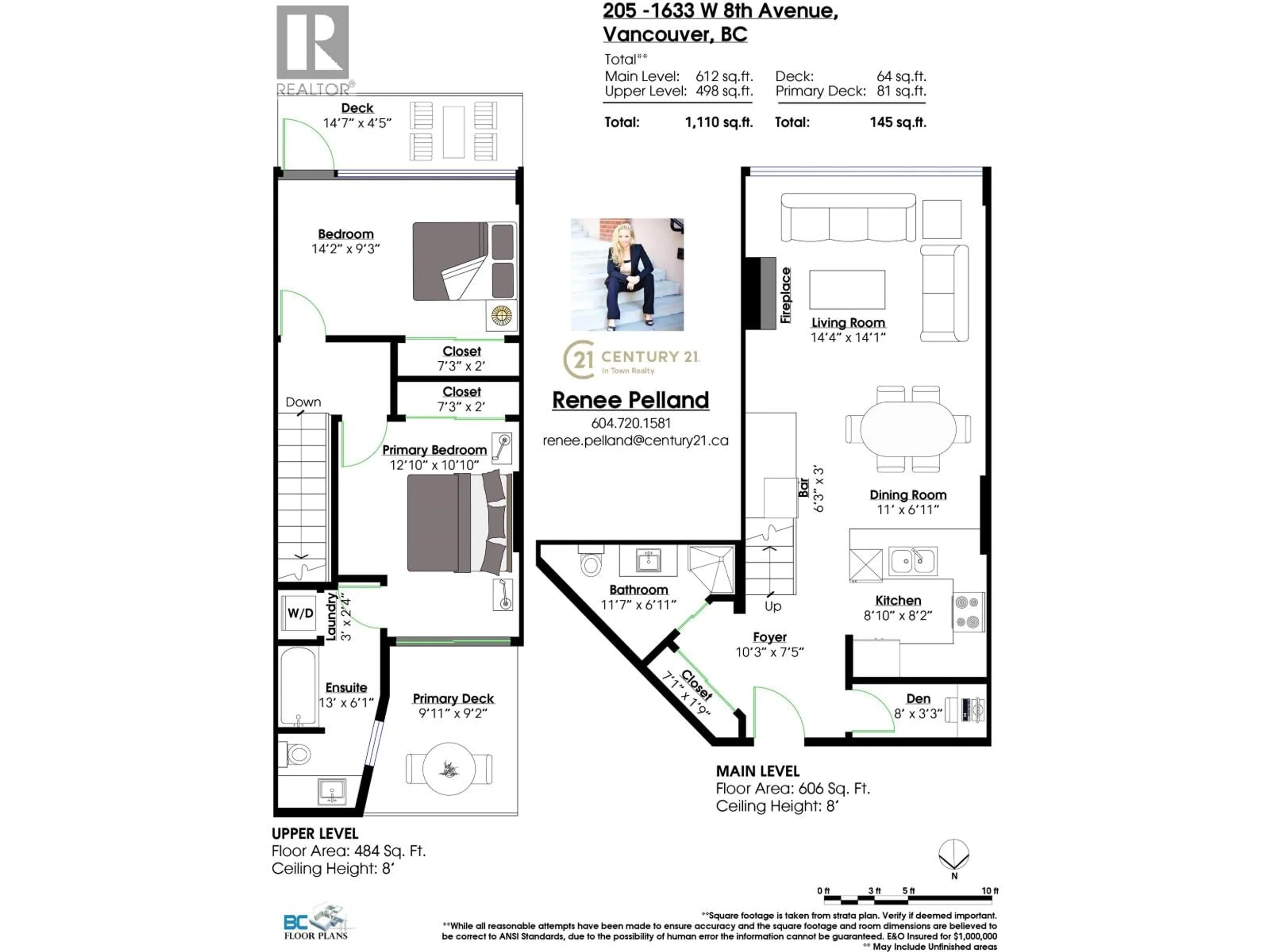 Floor plan for 205 - 1633 8TH AVENUE, Vancouver British Columbia V6J5H7